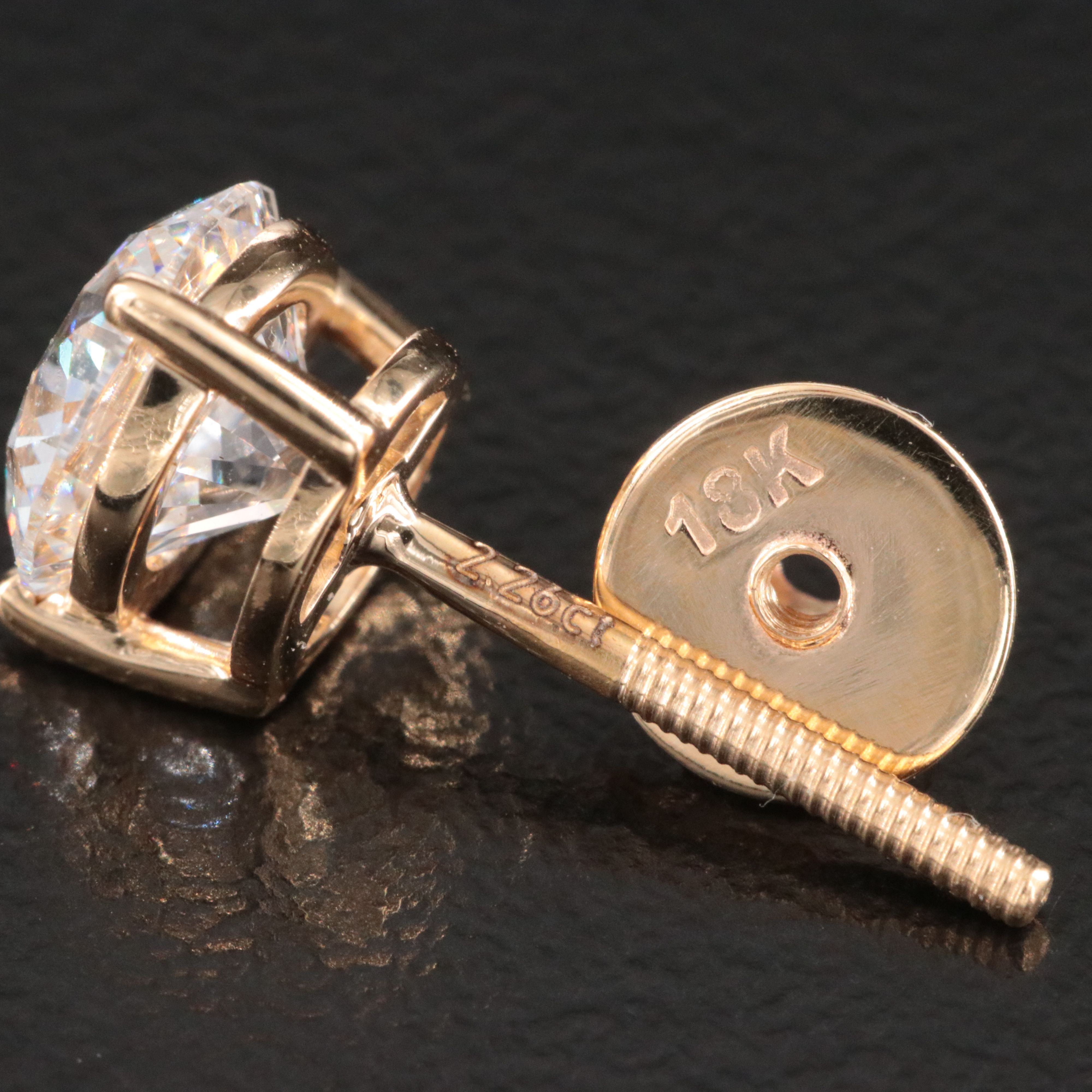 18K 2.26 CTW Lab Grown Diamond Stud Earrings with IGI Reports