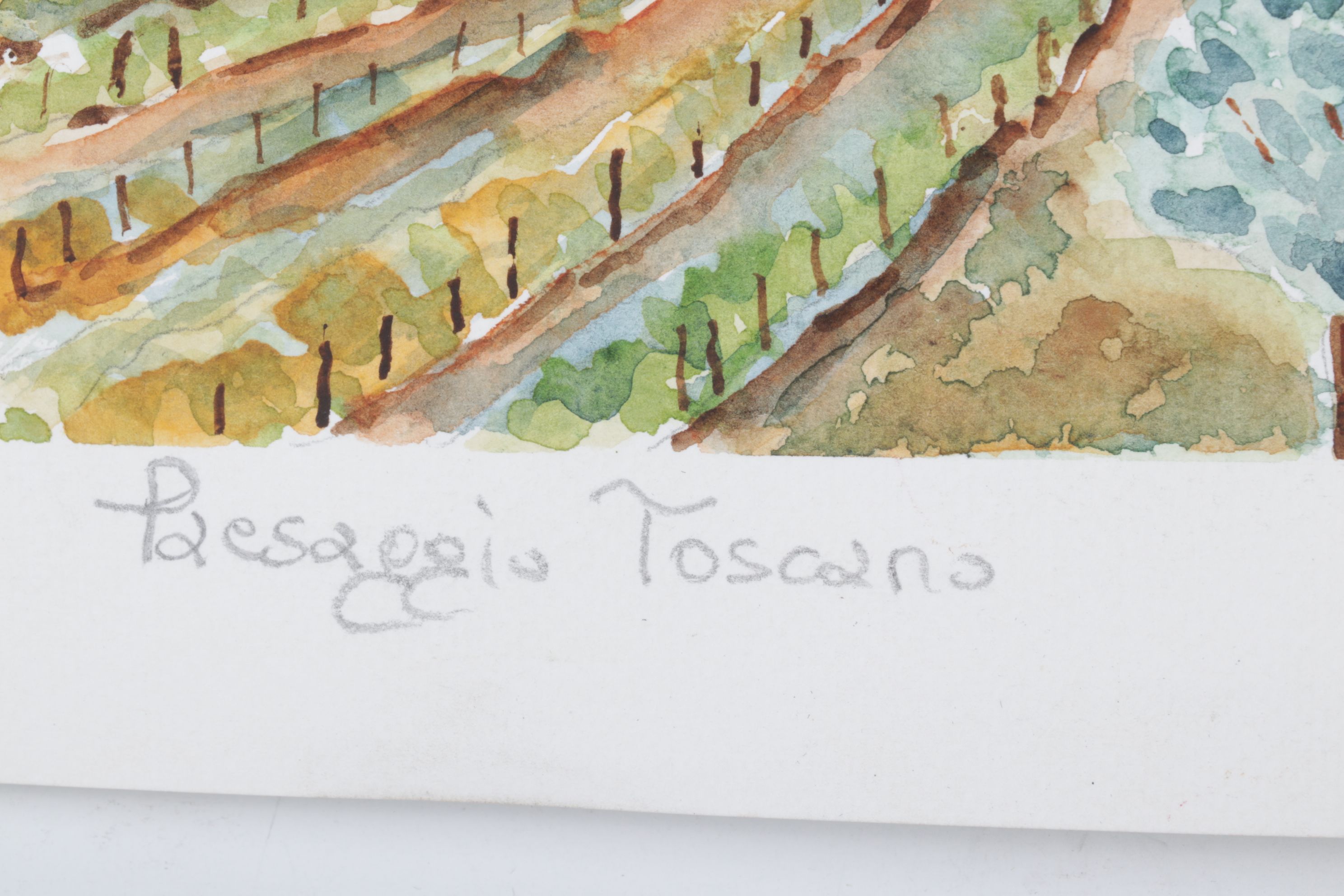 Marie Prets Watercolor Landscape "Paesaggio Toscano", 2018