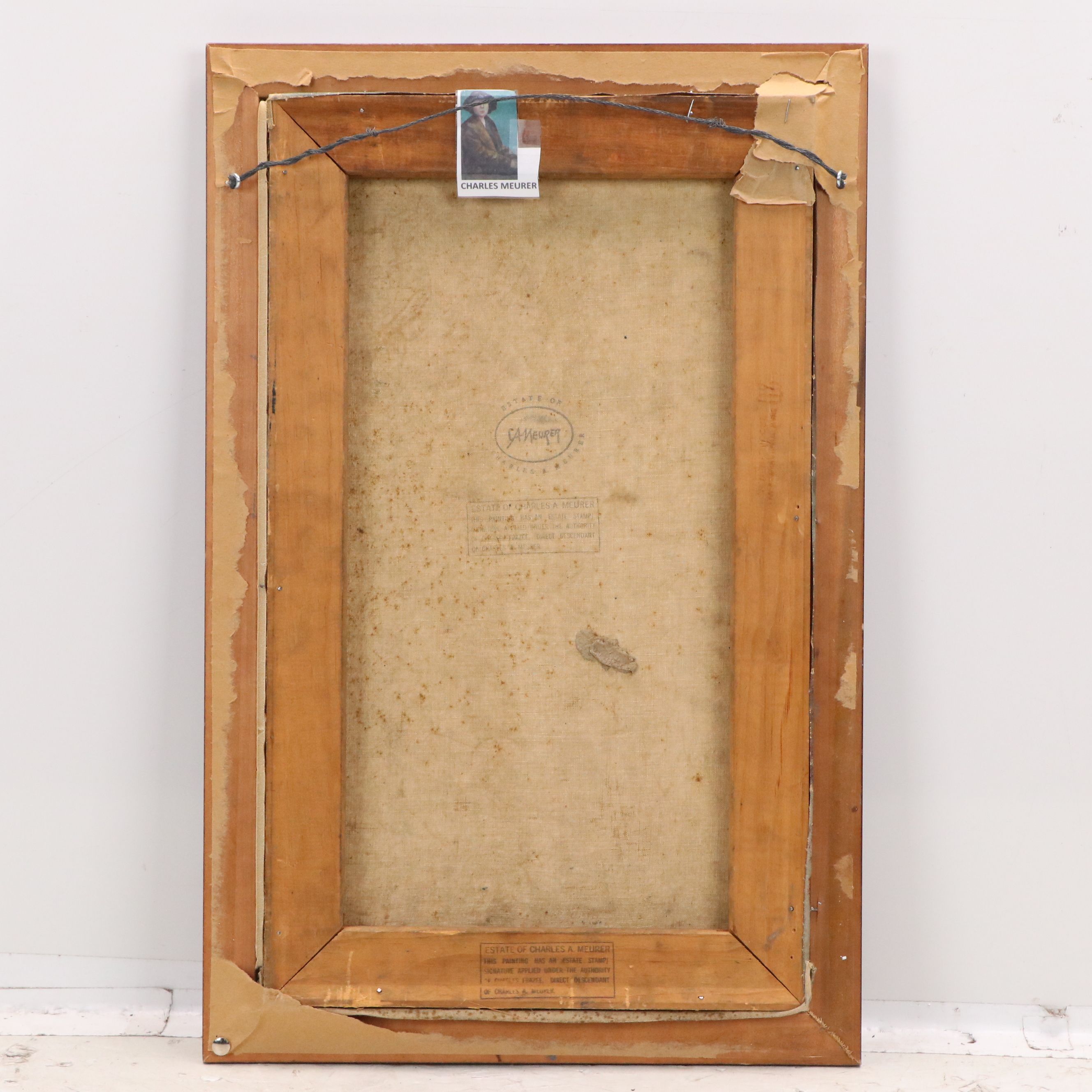 Charles Meurer Oil Painting of Woman in Cloche Hat