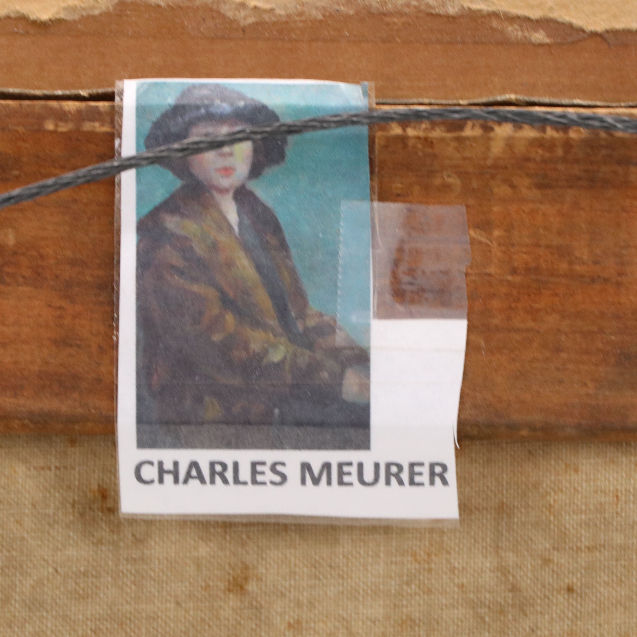 Charles Meurer Oil Painting of Woman in Cloche Hat