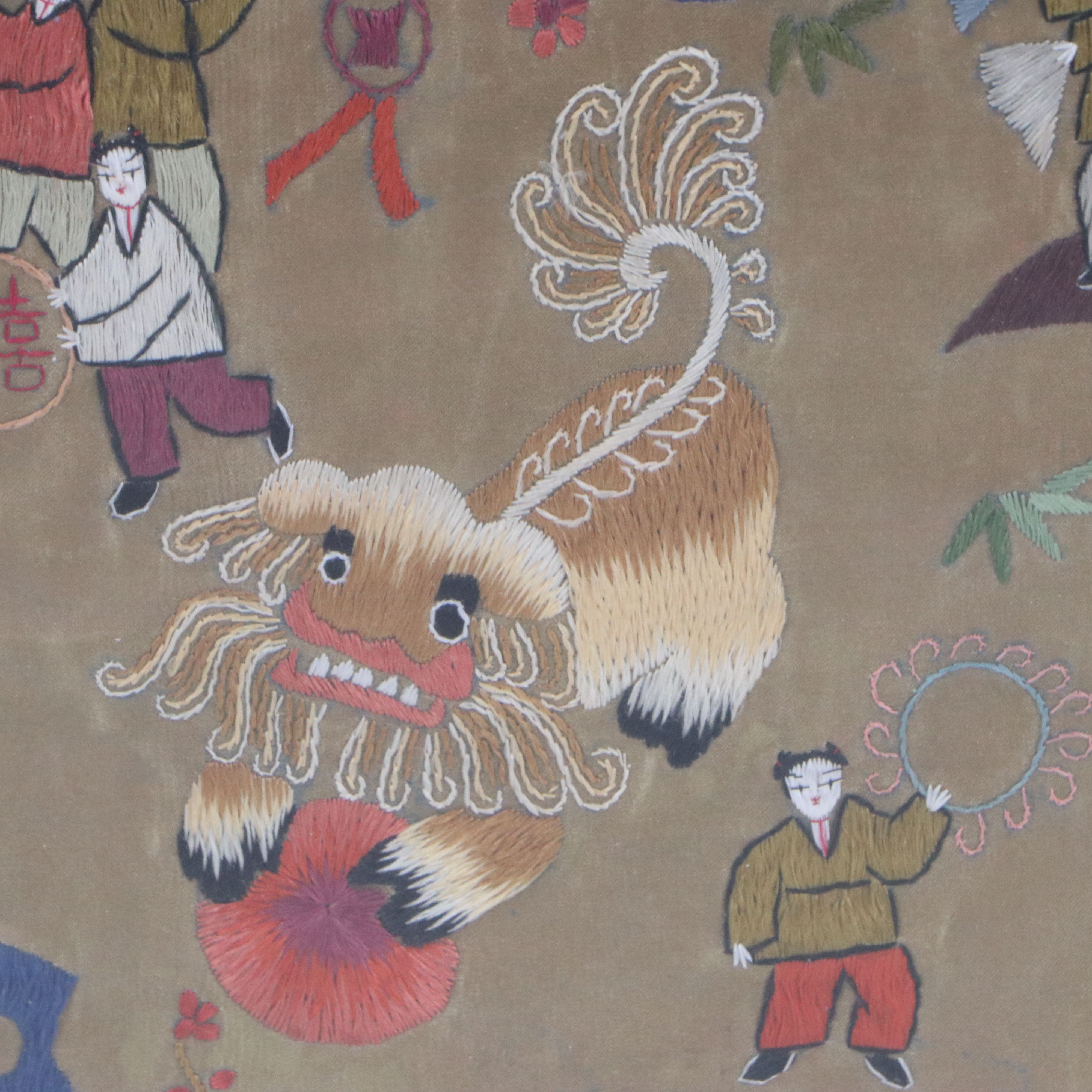 Chinese Embroidered Silk Panel "100 Children," Late 20th to Early 21st Century