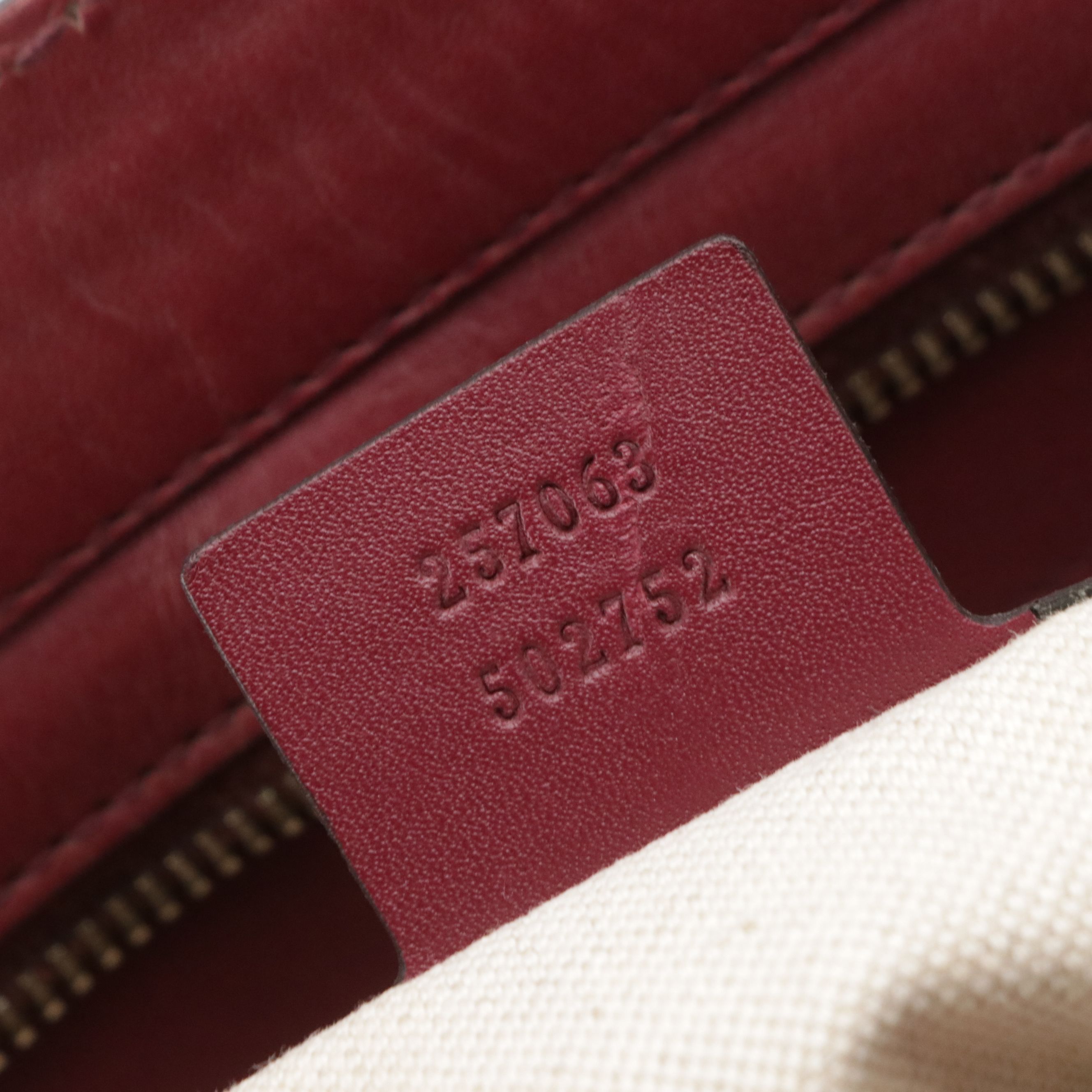 Gucci Mayfair Ribbon Shoulder Bag in GG Canvas and Maroon Leather