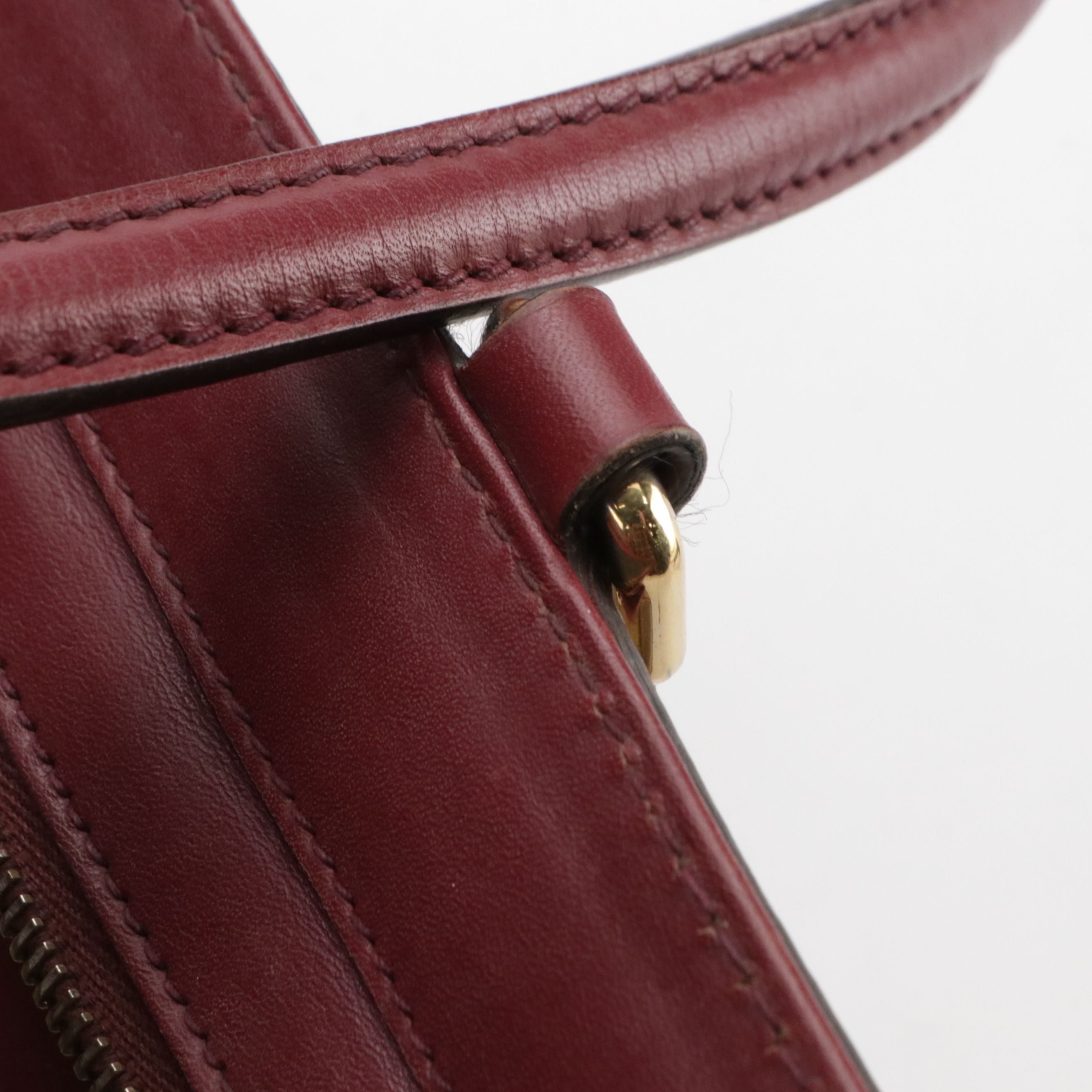 Gucci Mayfair Ribbon Shoulder Bag in GG Canvas and Maroon Leather