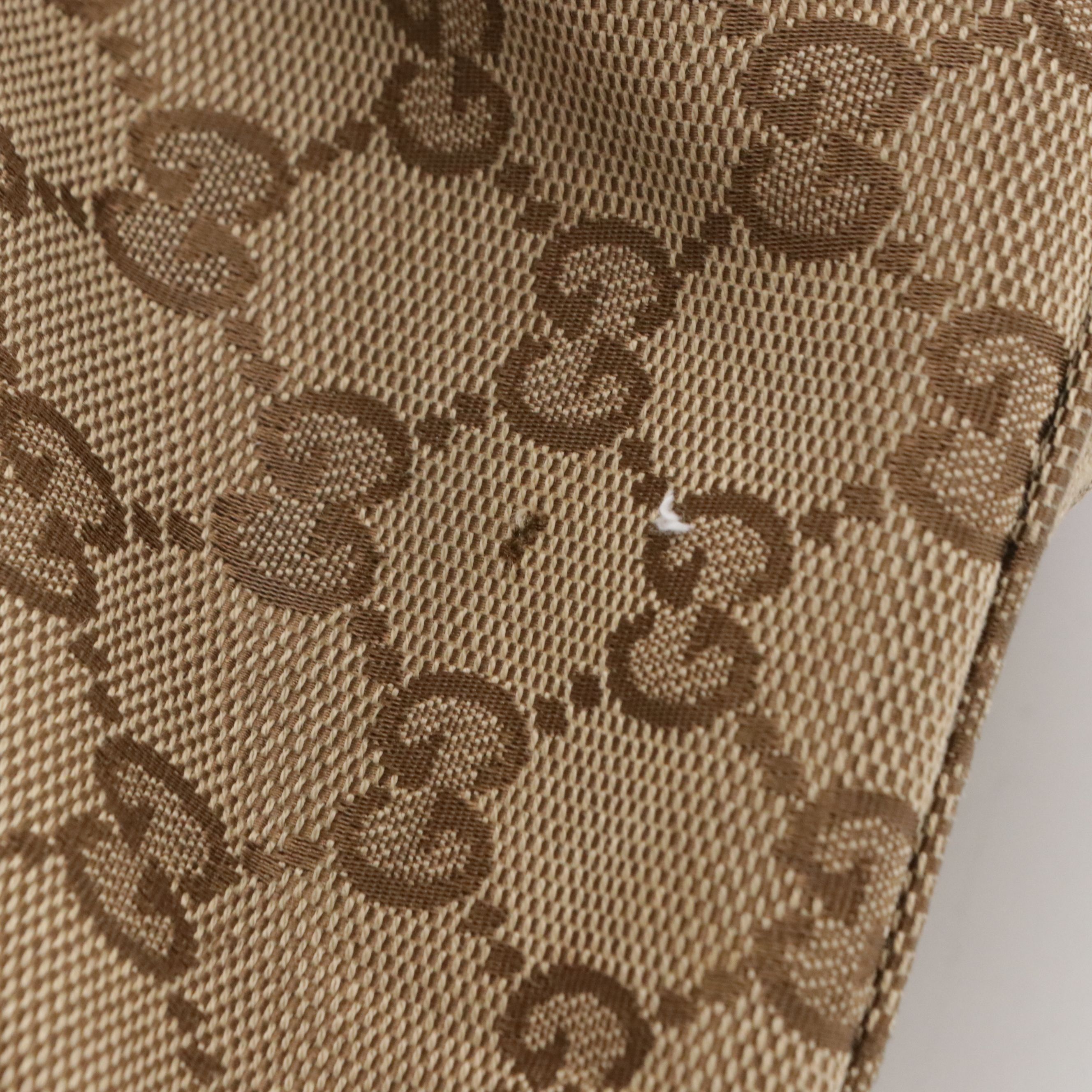 Gucci Mayfair Ribbon Shoulder Bag in GG Canvas and Maroon Leather