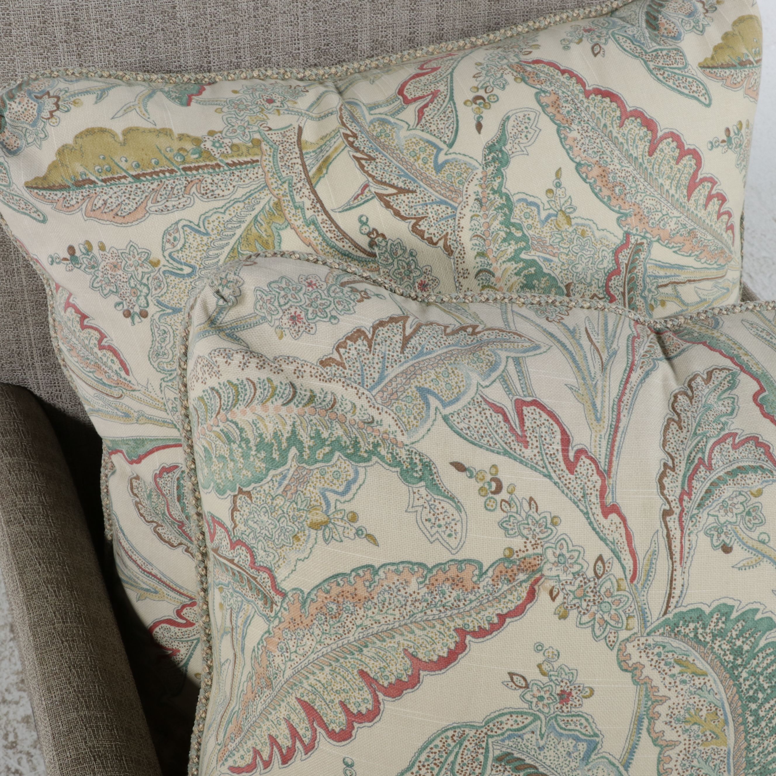 Pair of Contemporary Transitional Upholstered Armchairs