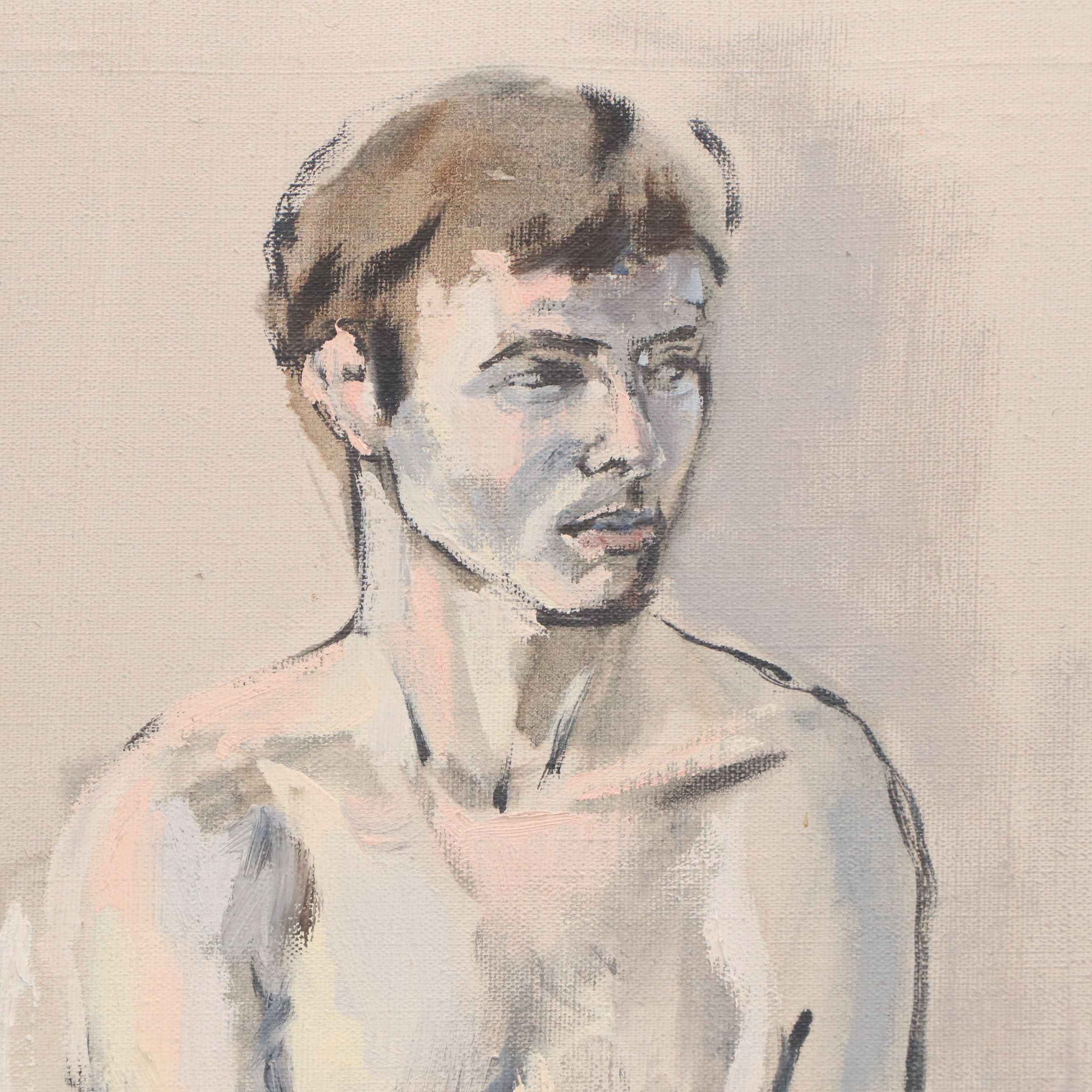 Wolf Oil Painting of Male Nude, 1962