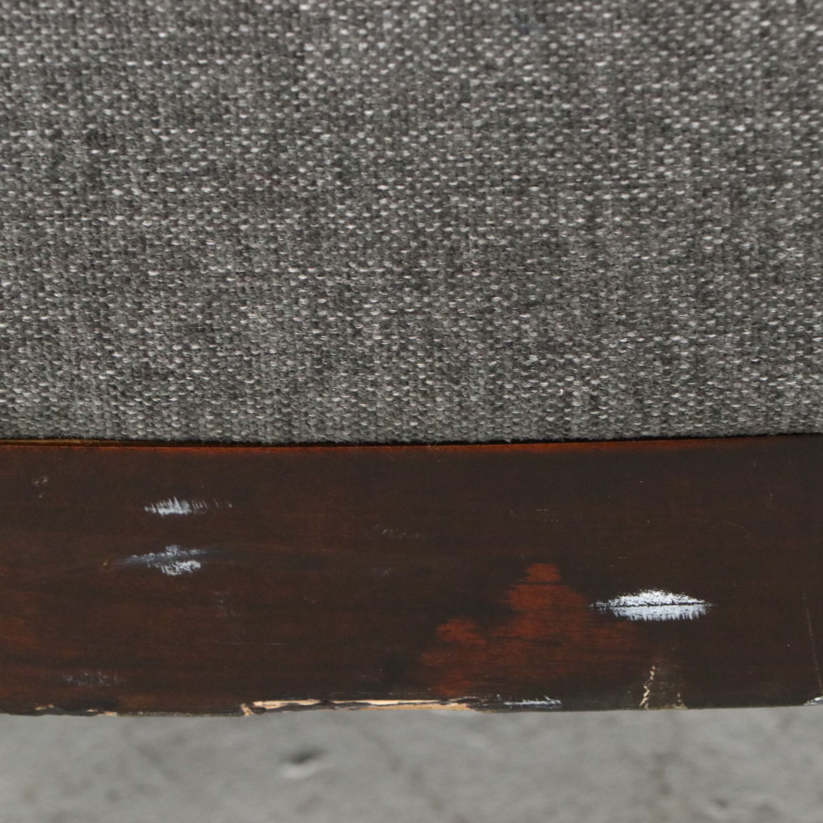 Contemporary Charcoal Tufted Barrel Chair and Threshold Woven Pouf