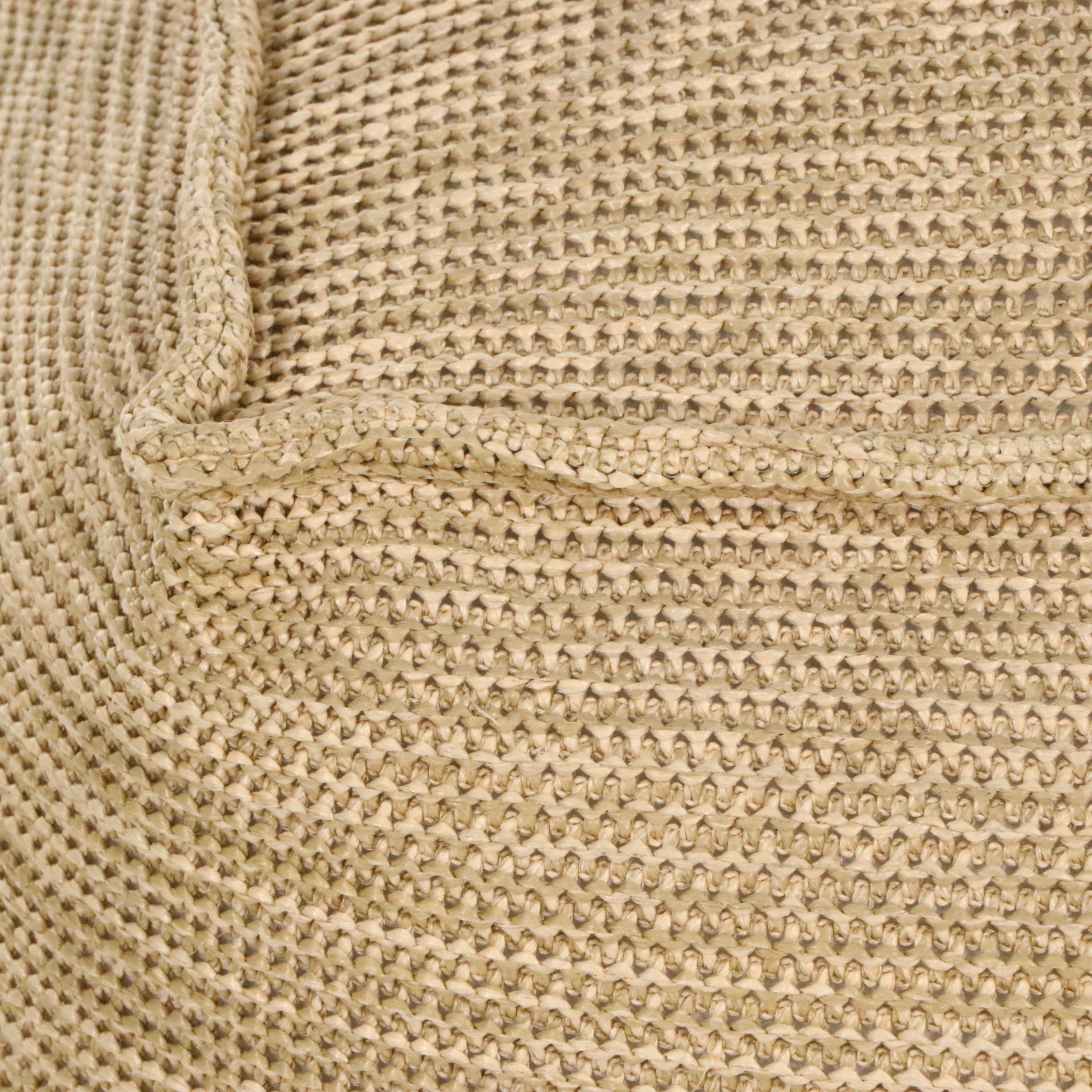 Contemporary Charcoal Tufted Barrel Chair and Threshold Woven Pouf