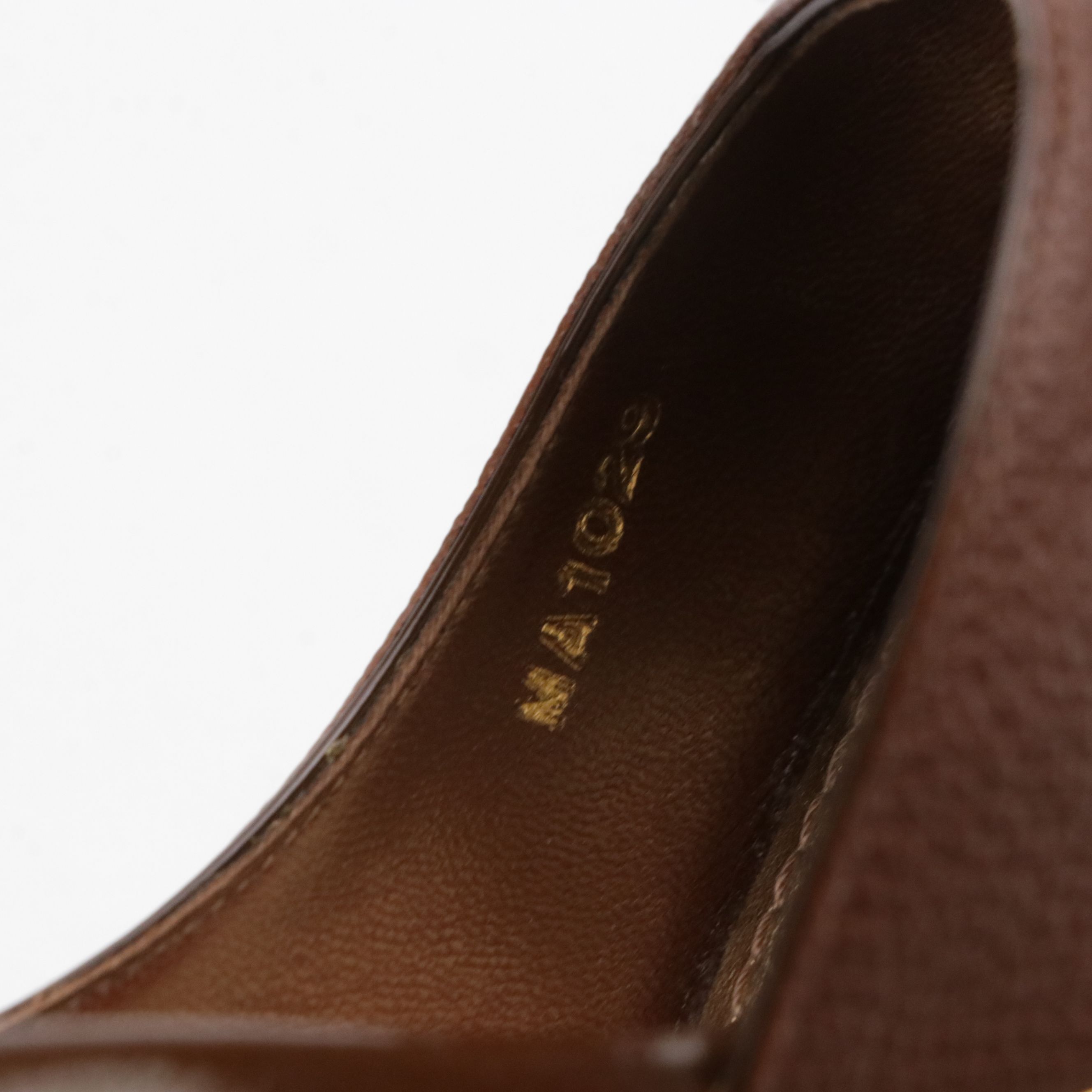 Louis Vuitton D'Orsay Peep Toe Pumps in Brown Grained Leather