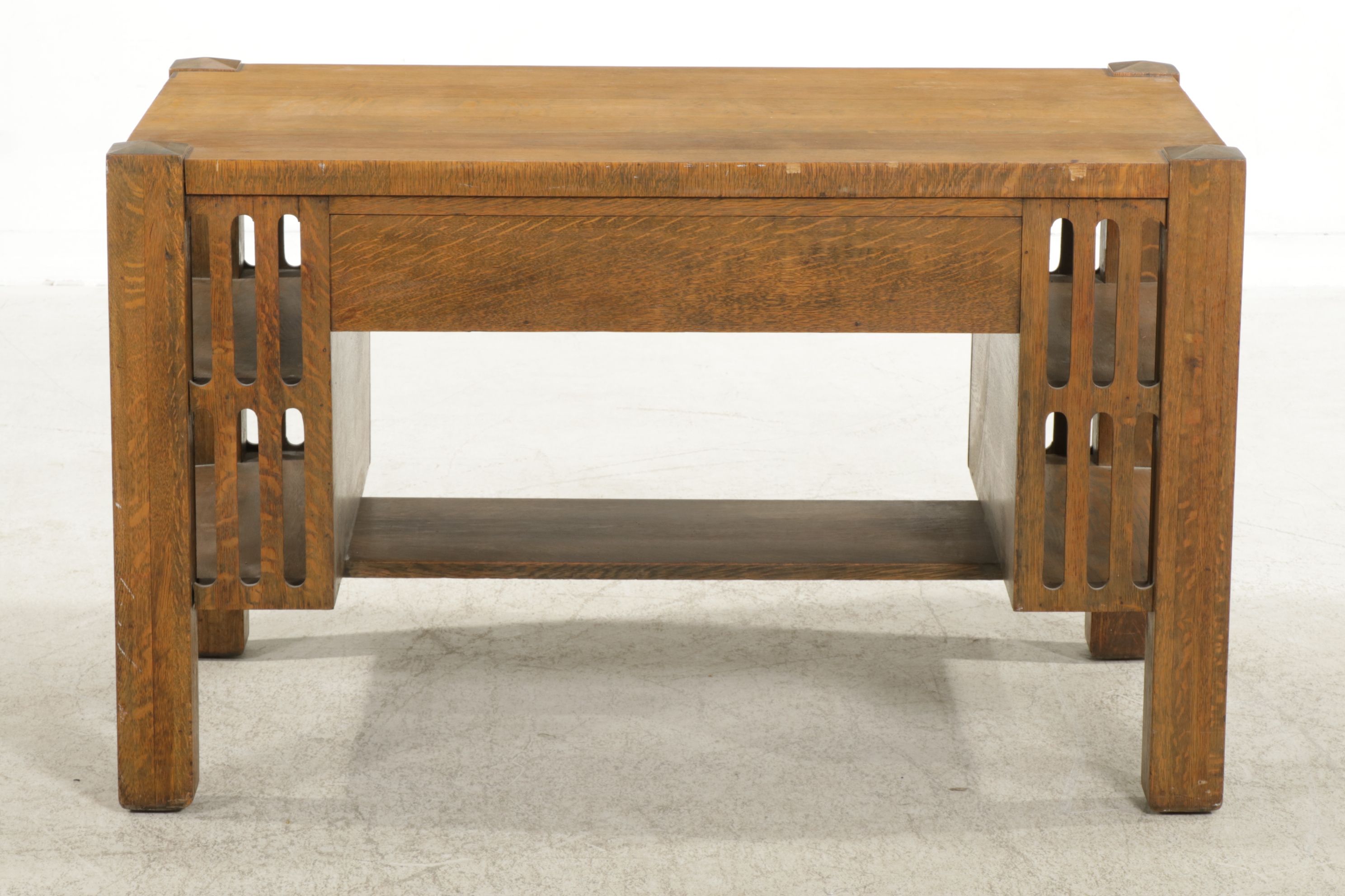 Stickley Brothers Style Arts & Crafts Quarter Sawn Oak Desk