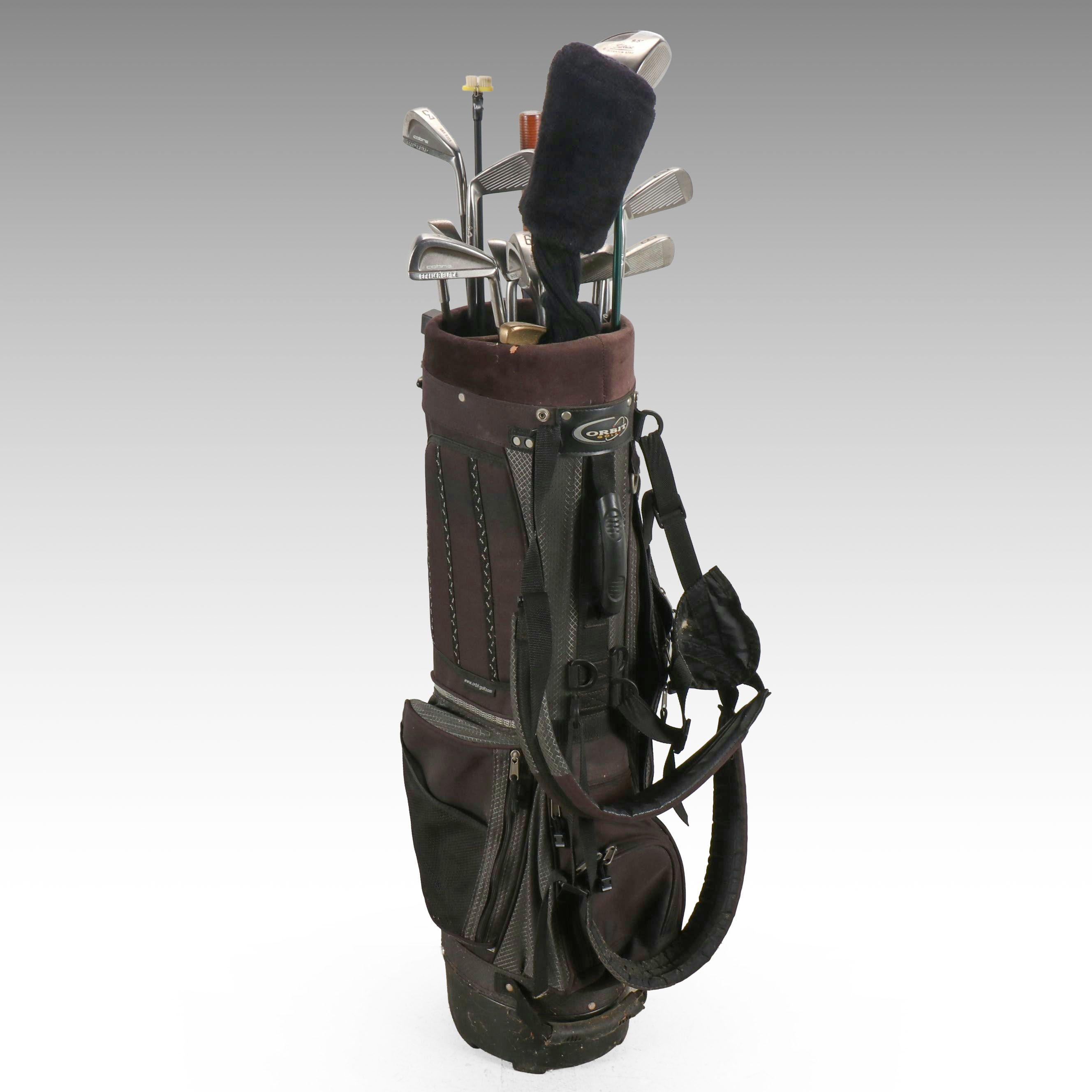 Orbit Golf Bag with Cobra and More Golf Clubs