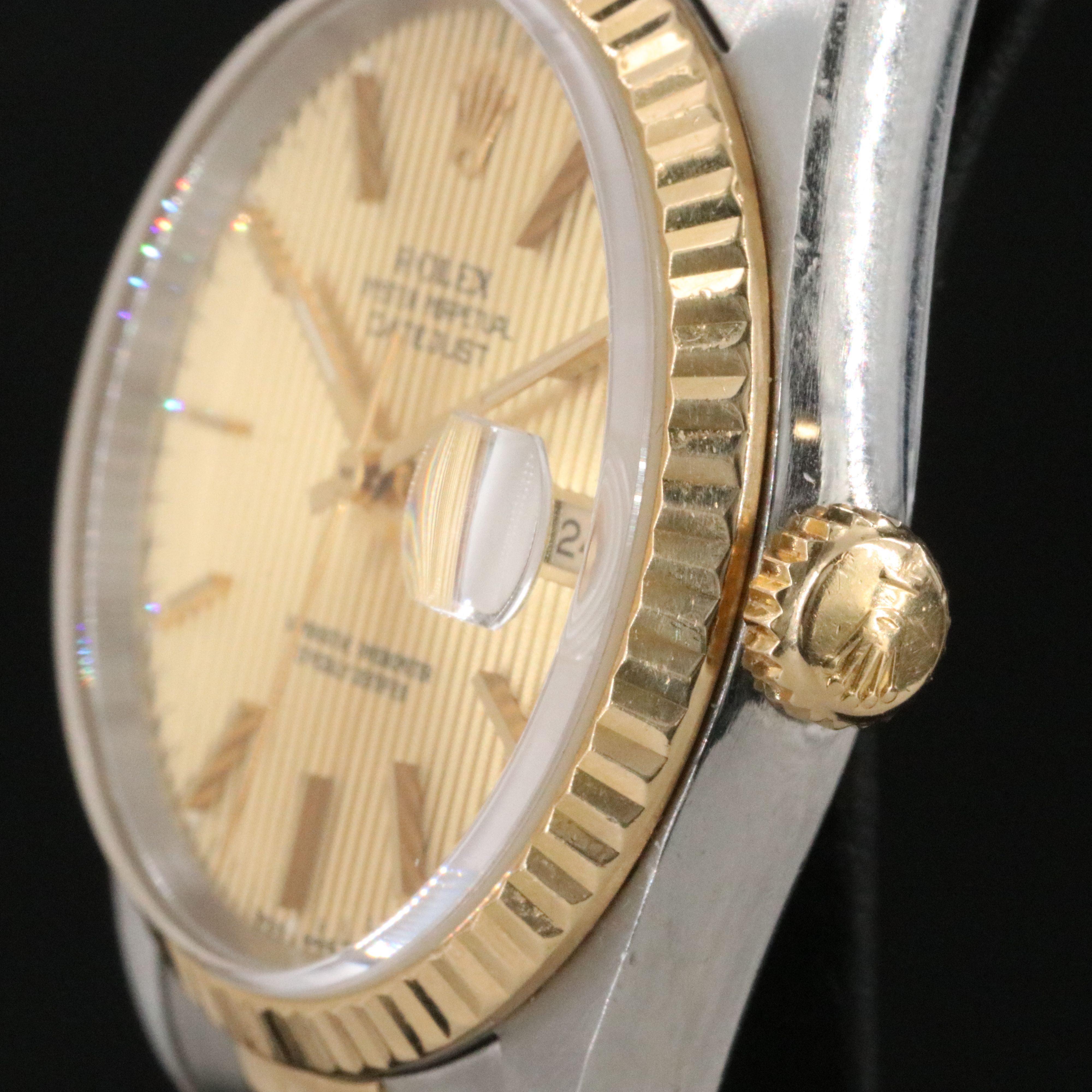 1991 Rolex Tapestry Dial Two Tone Datejust Model 16233 Watch