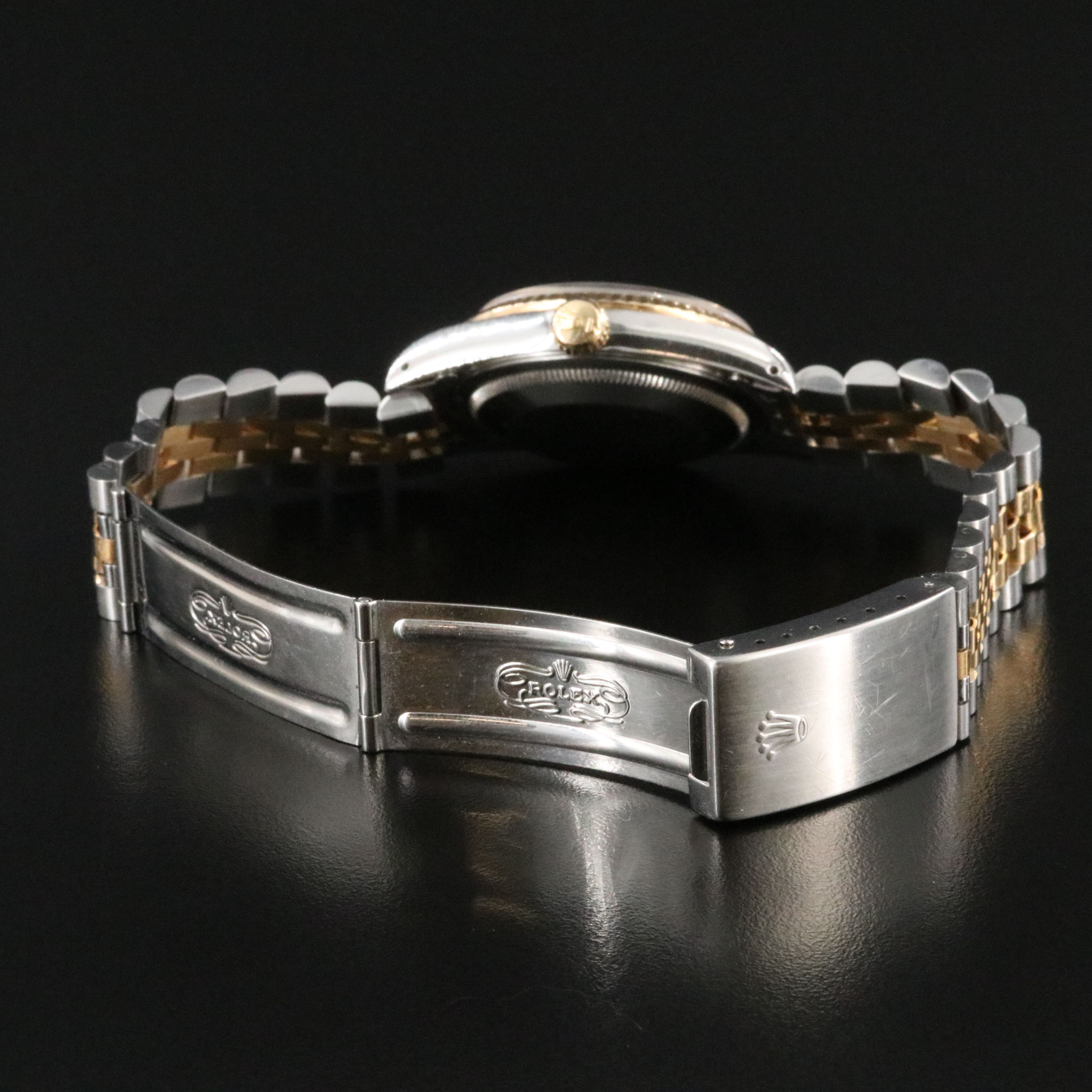 1991 Rolex Tapestry Dial Two Tone Datejust Model 16233 Watch