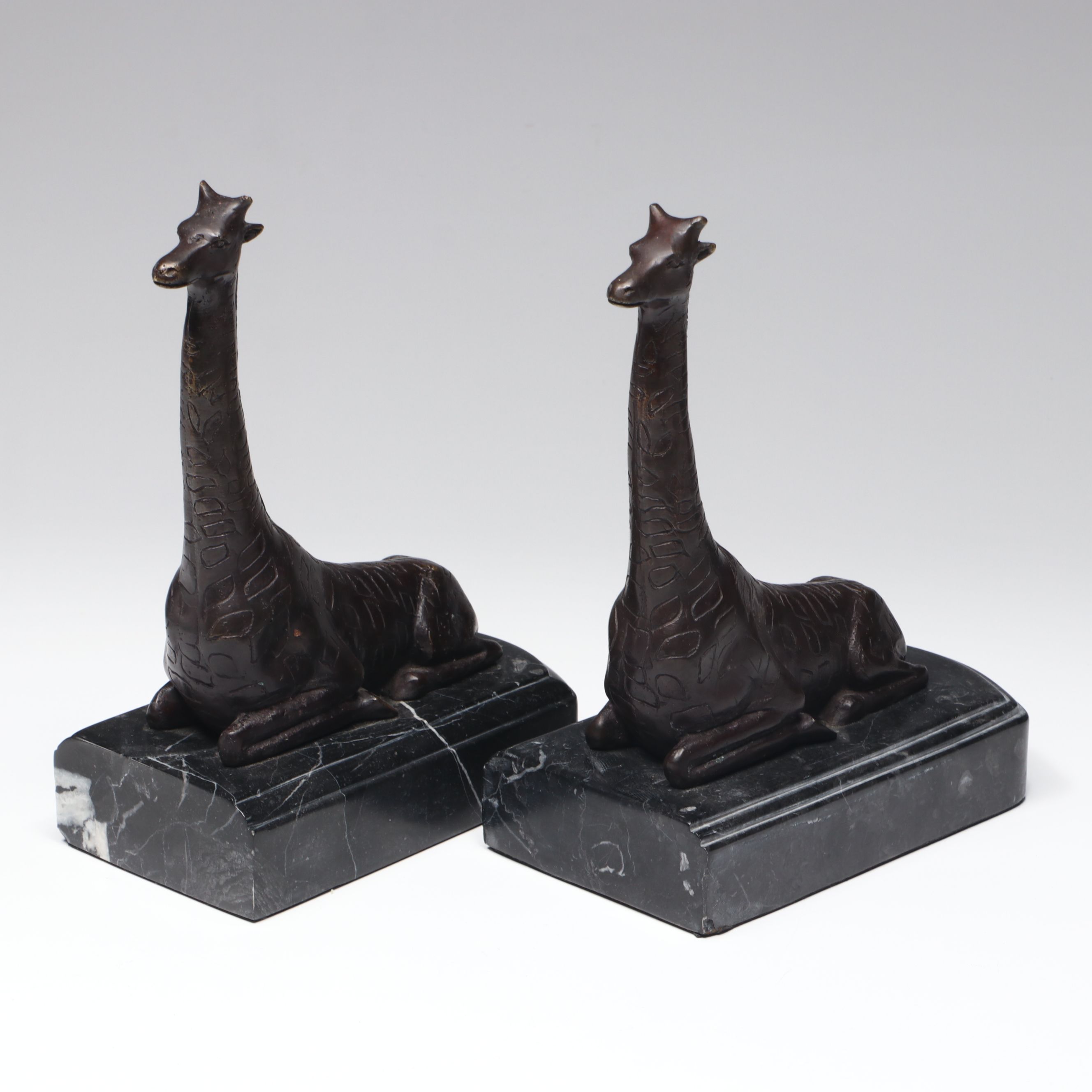 Maitland-Smith Cast Bronze Giraffe Bookends