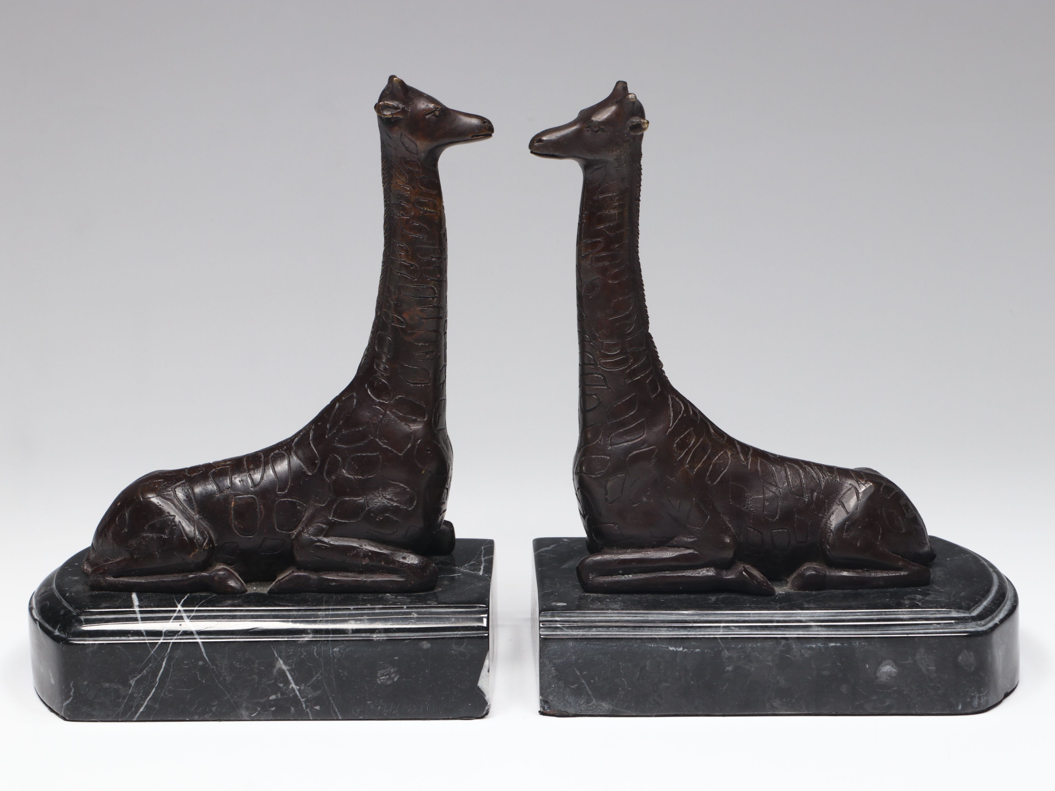 Maitland-Smith Cast Bronze Giraffe Bookends