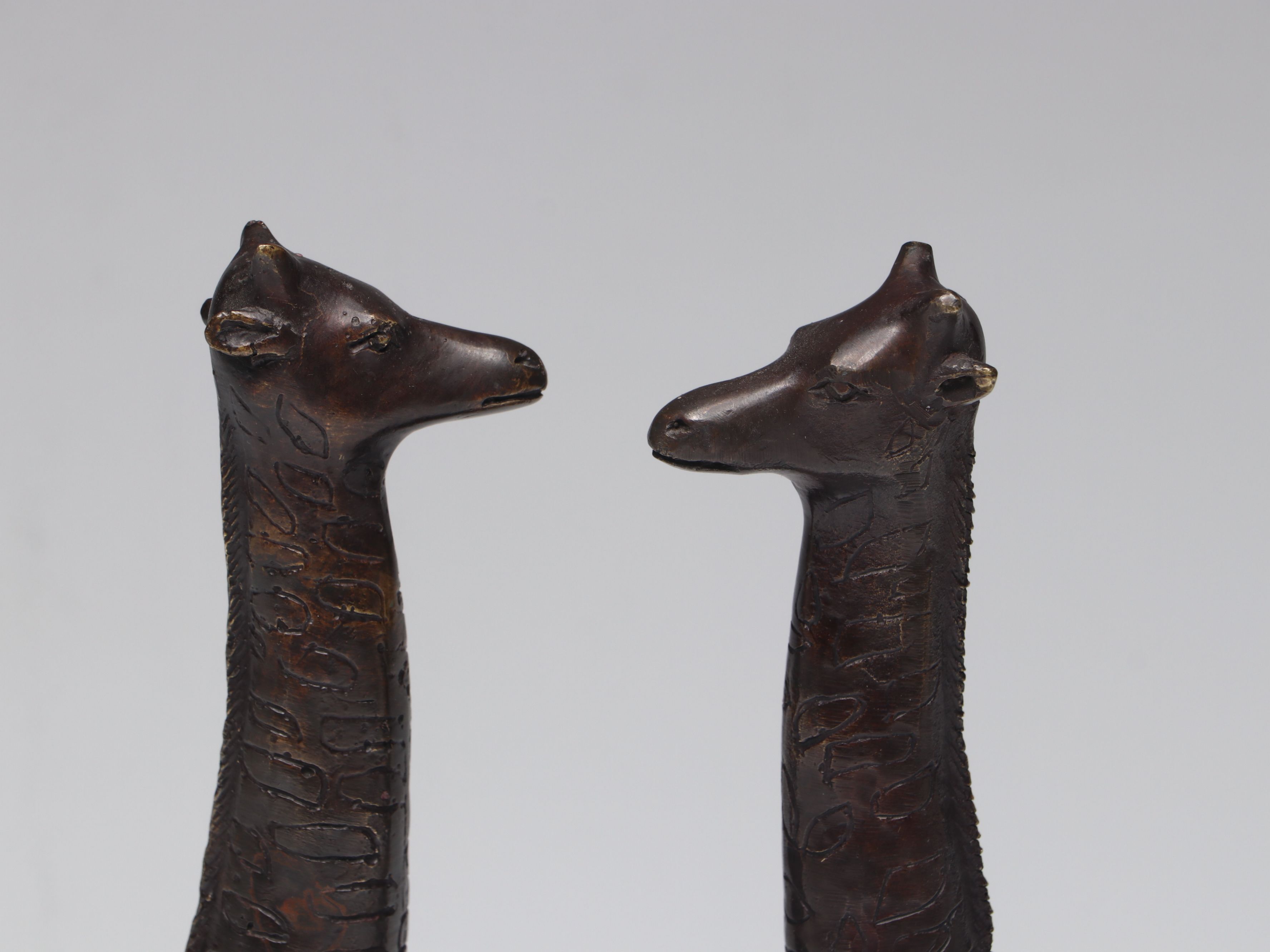 Maitland-Smith Cast Bronze Giraffe Bookends