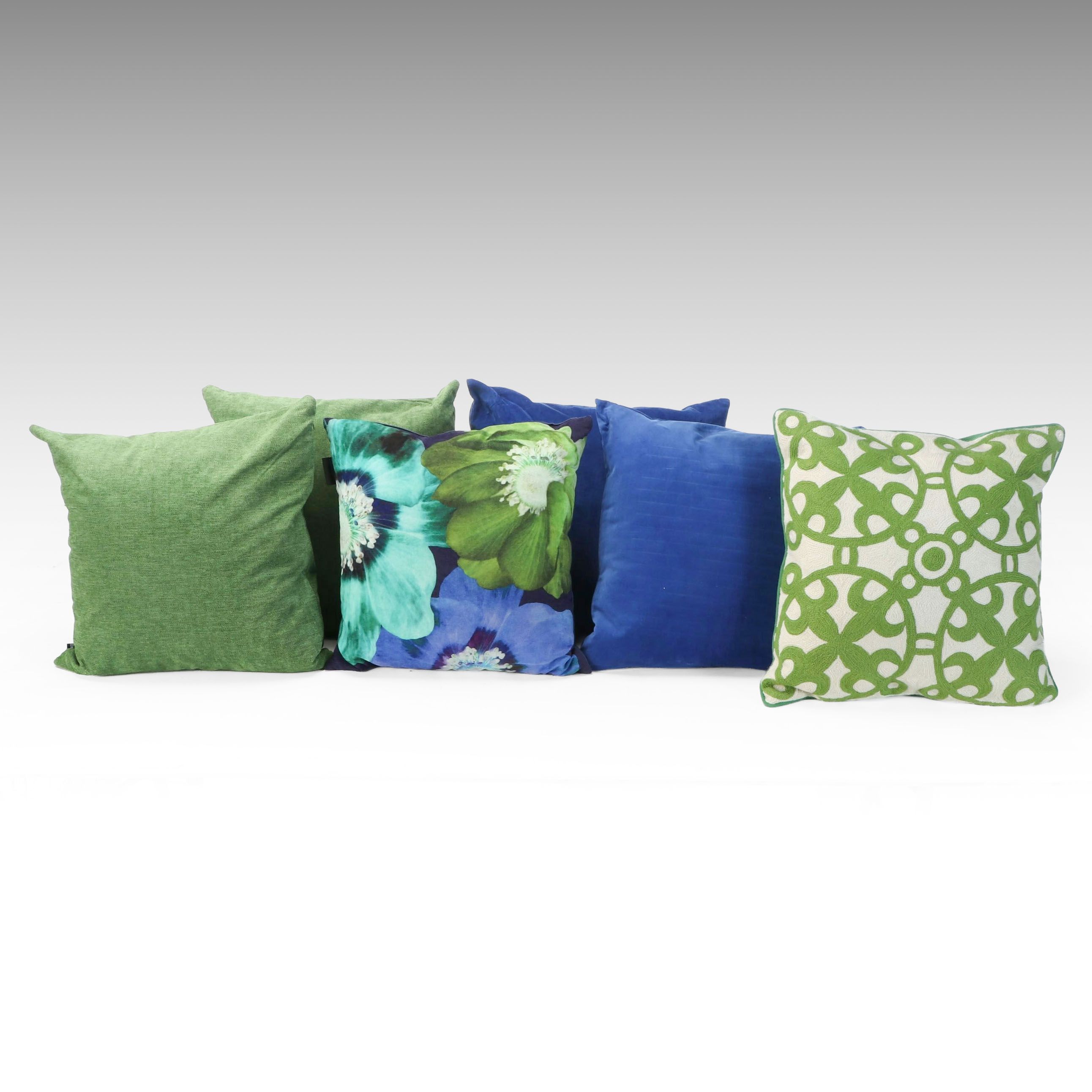 Cynthia Rowley, Rodeo Home with Other Green and Blue Fabric Throw Pillows