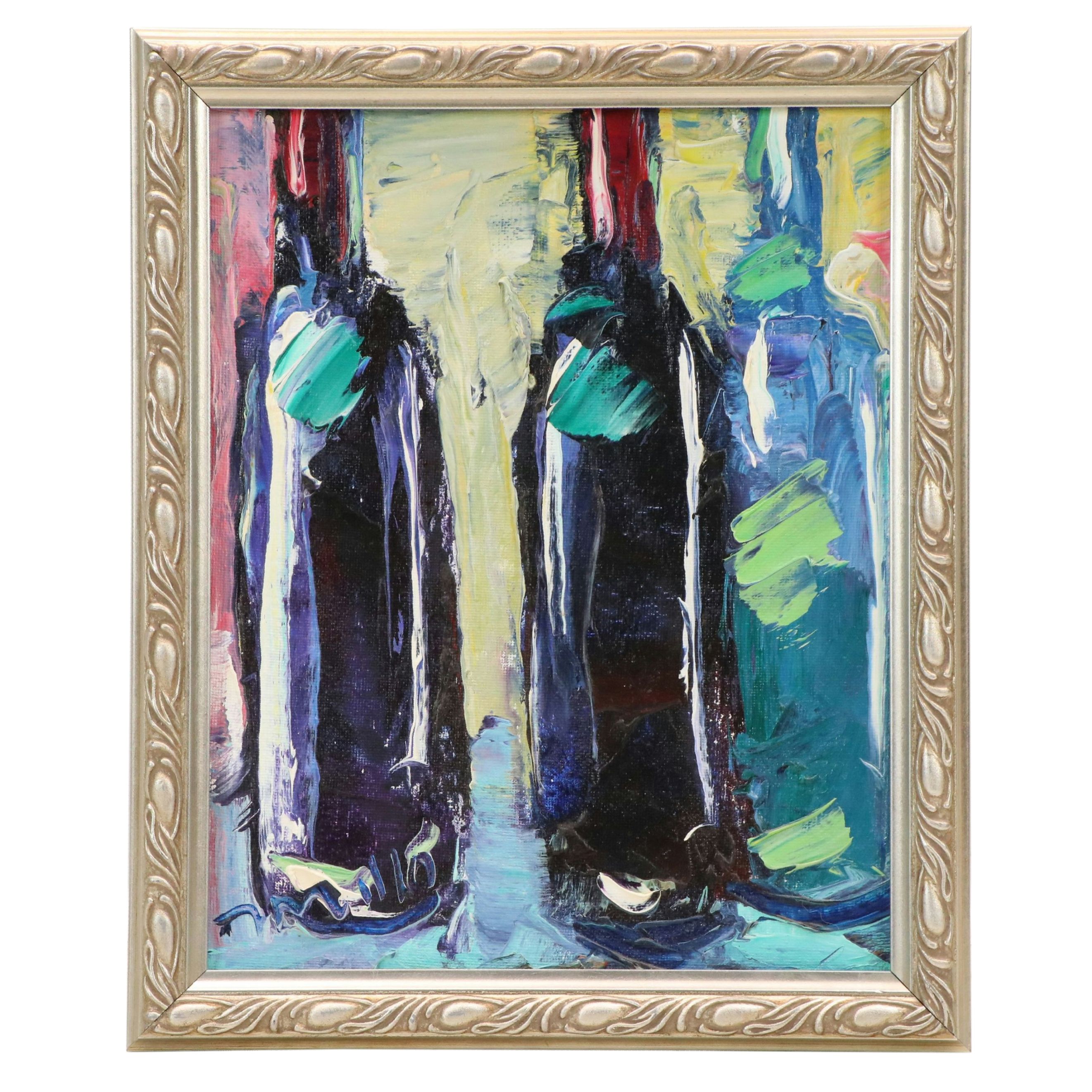Jose Trujillo Oil Painting "Wine Bottles," 2016
