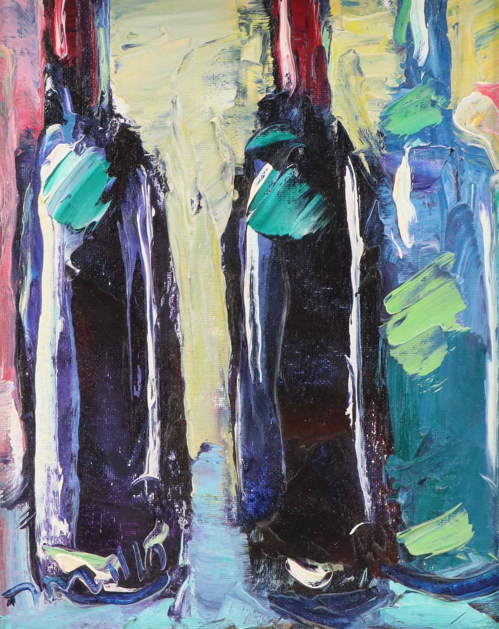 Jose Trujillo Oil Painting "Wine Bottles," 2016