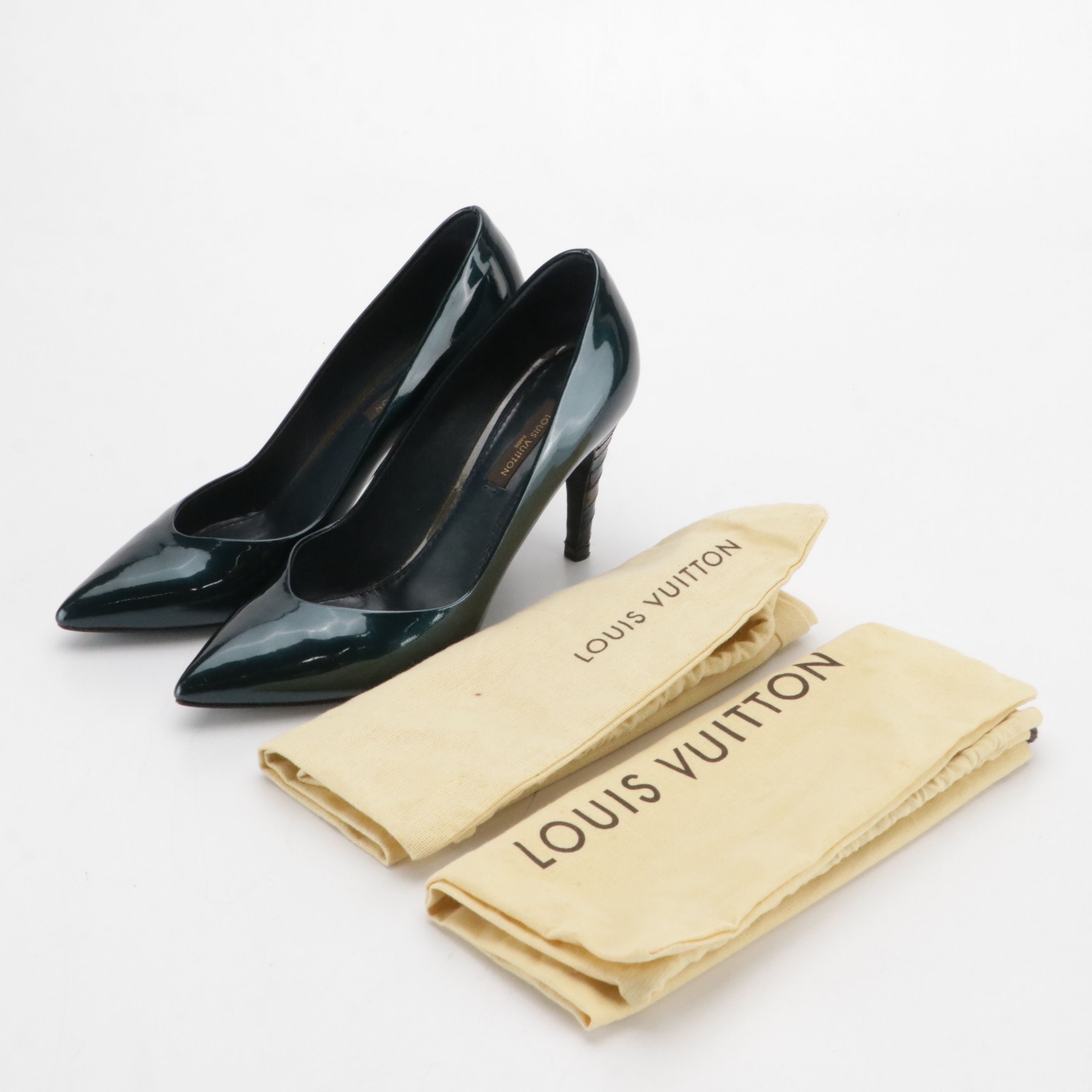 Louis Vuitton Patent Leather Pointy Toe Pumps with Multicolor Heel