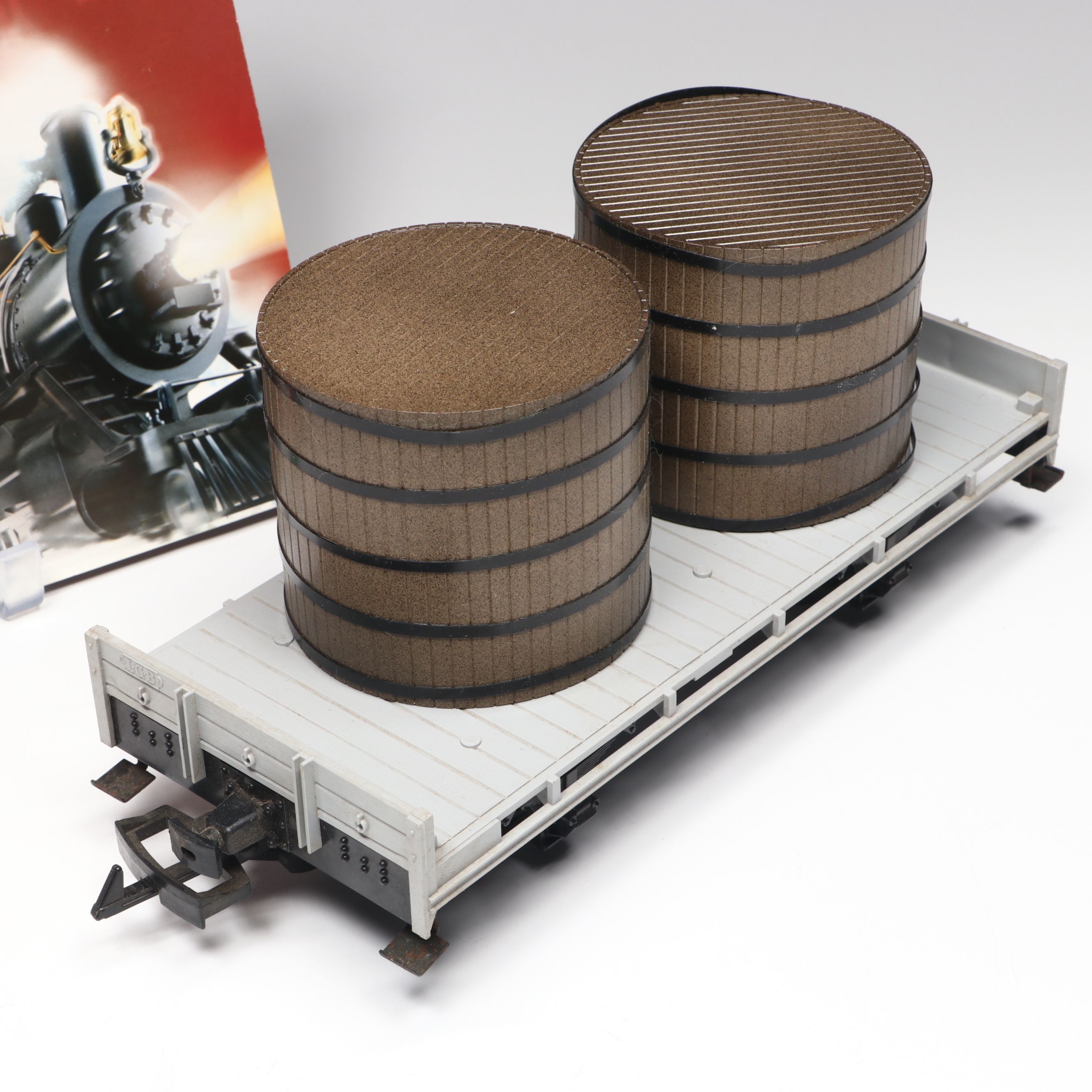 LGB Trains G Scale Flatcars with Hobbyist Crafted Christmas Present Cargo