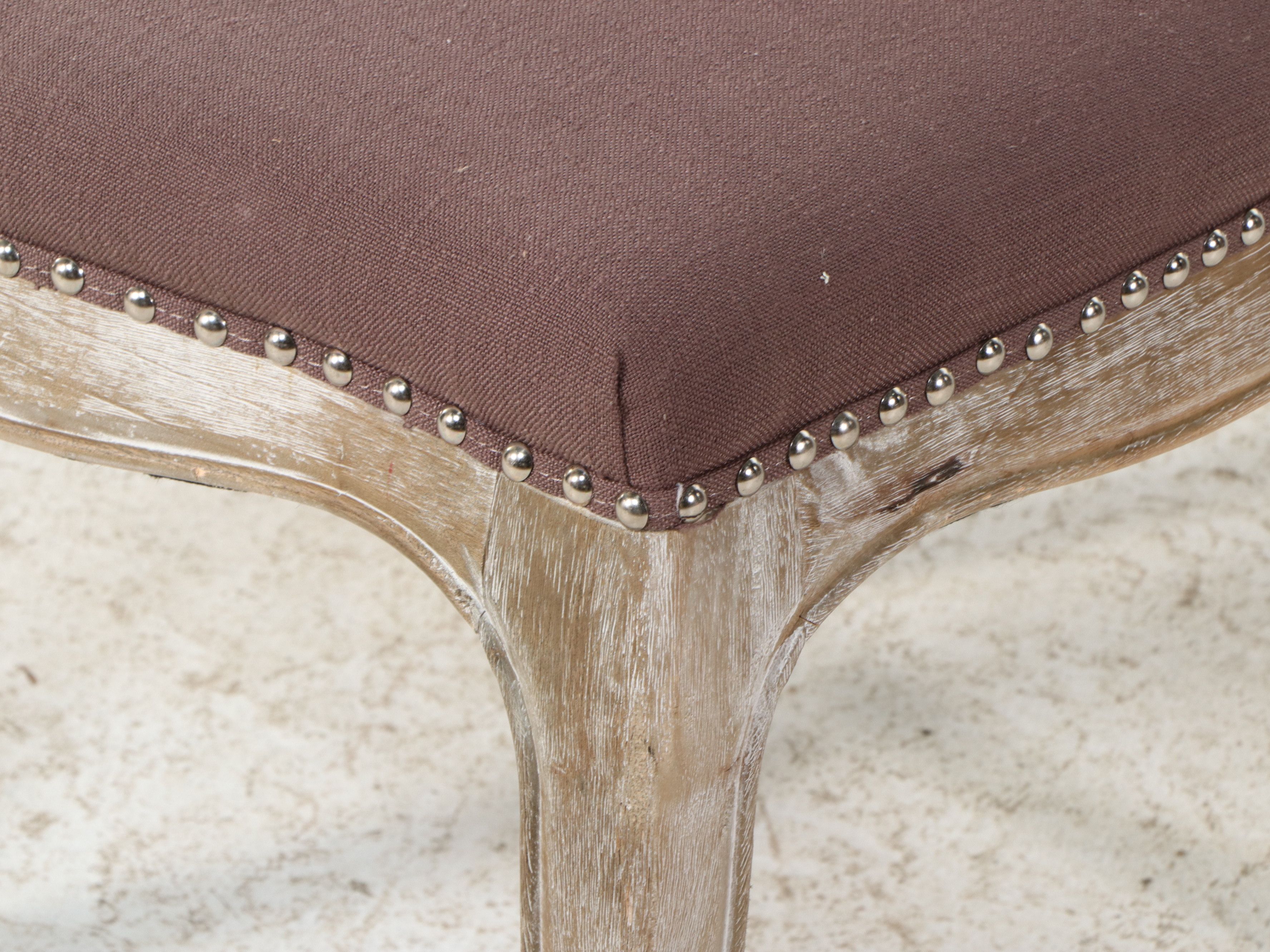 Pair of Contemporary Tufted Parsons Dining Chairs with Nailhead Trim
