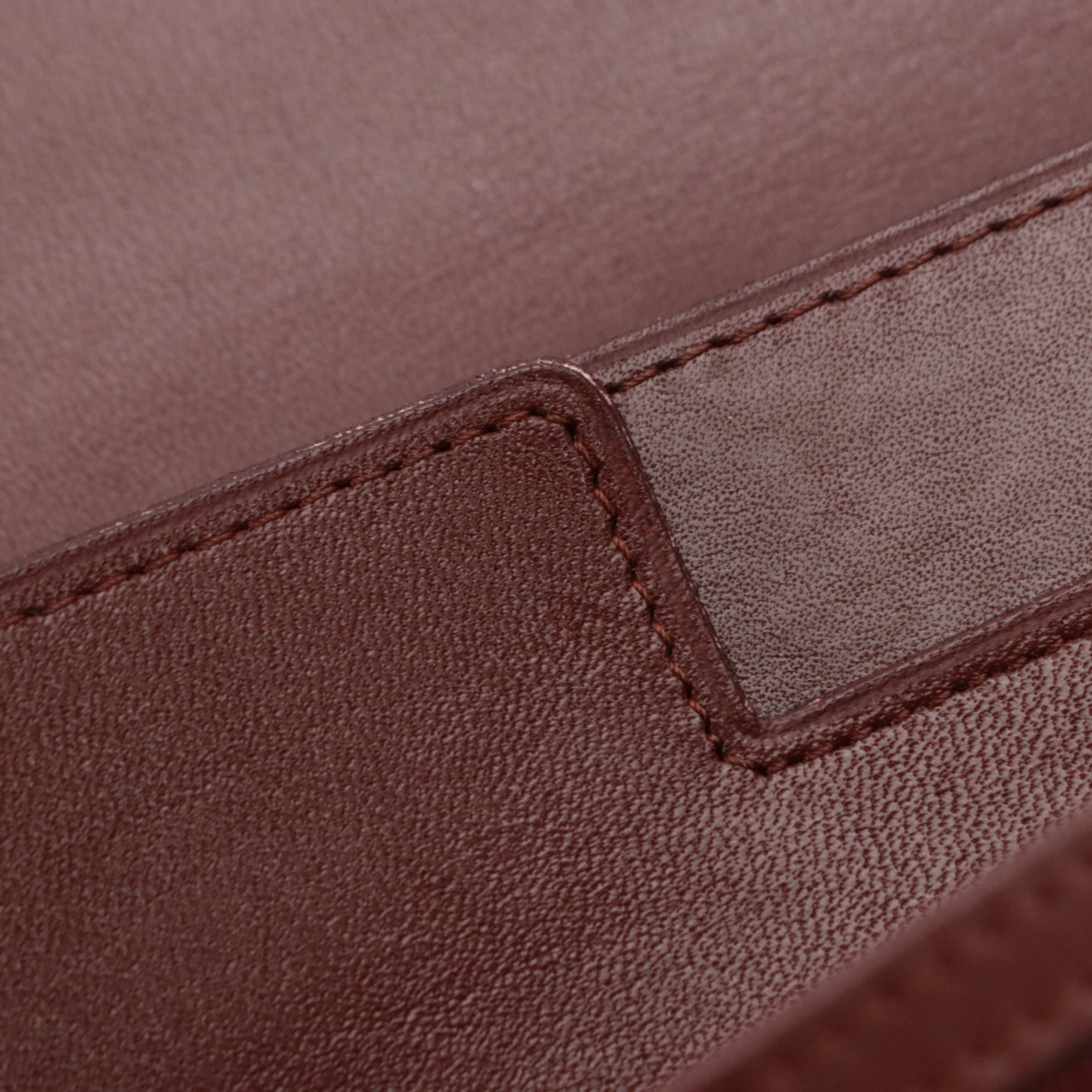 Cartier Travel Organizer Clutch Purse in Burgundy Calfskin Leather