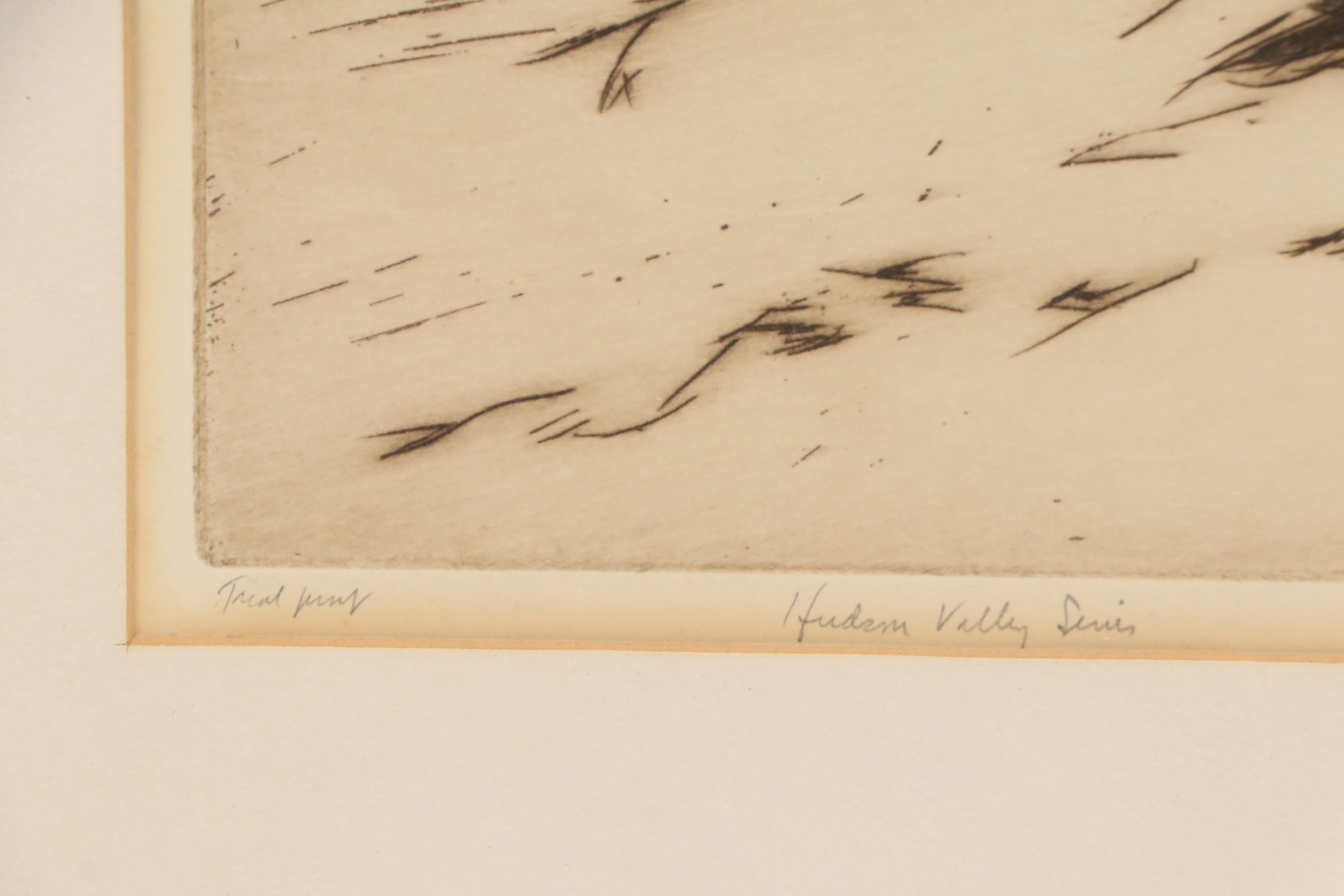 Edward Colker Etching with Aquatint "Haverstraw - Clove Road II," 1961