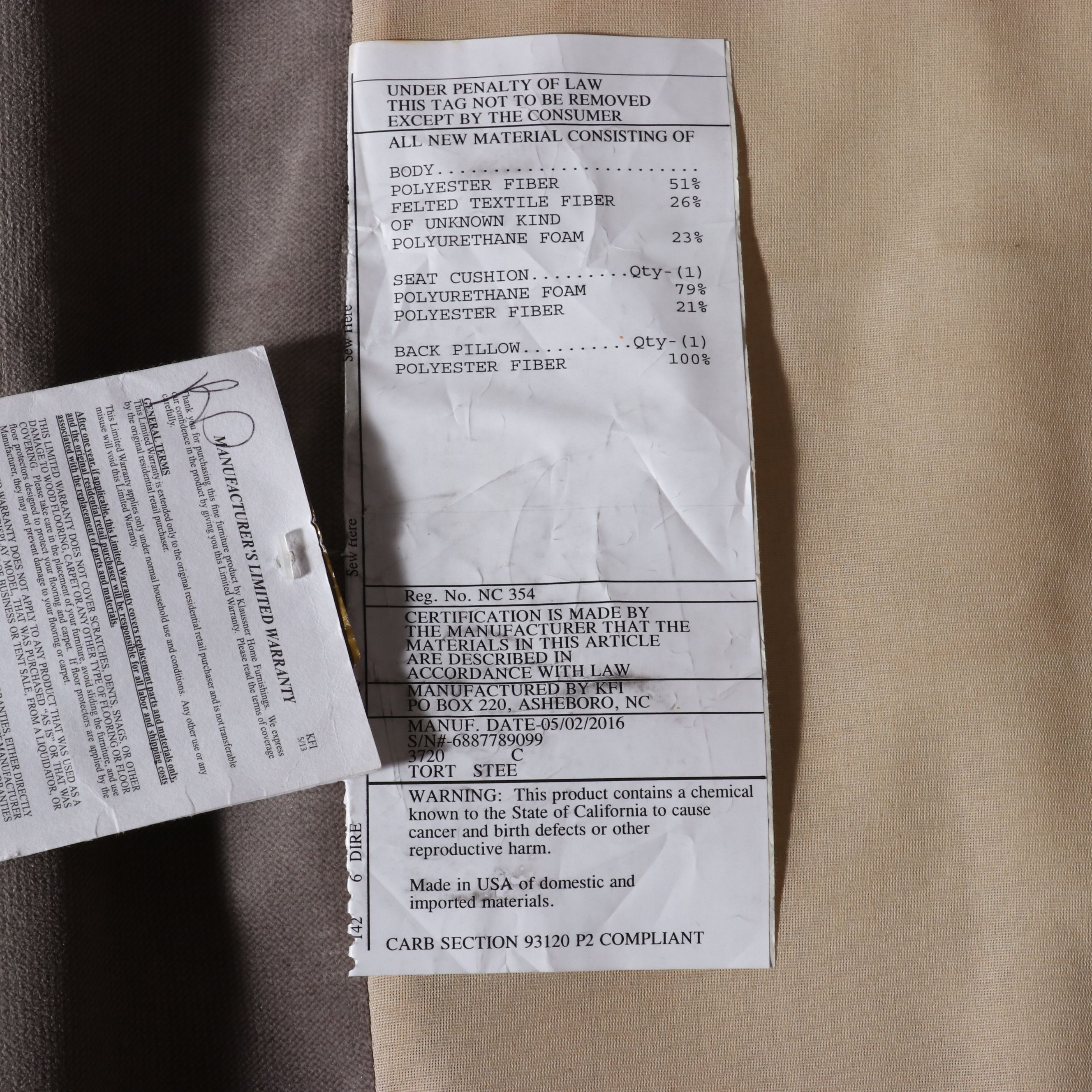 Klaussner Home Furnishings "Tort Stee" Upholstered Accent Chair