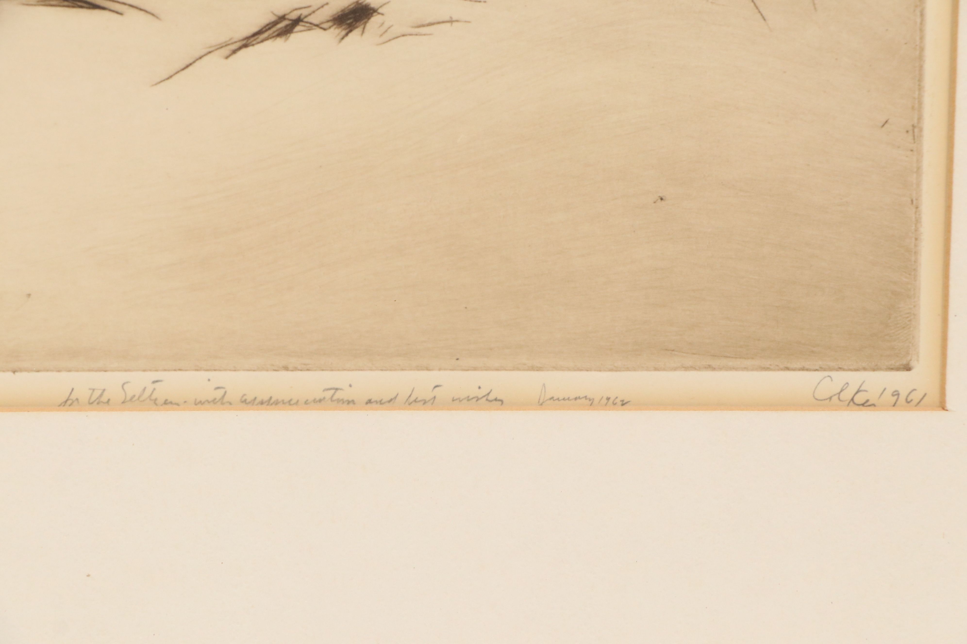 Edward Colker Etching with Aquatint "Haverstraw - Clove Road II," 1961