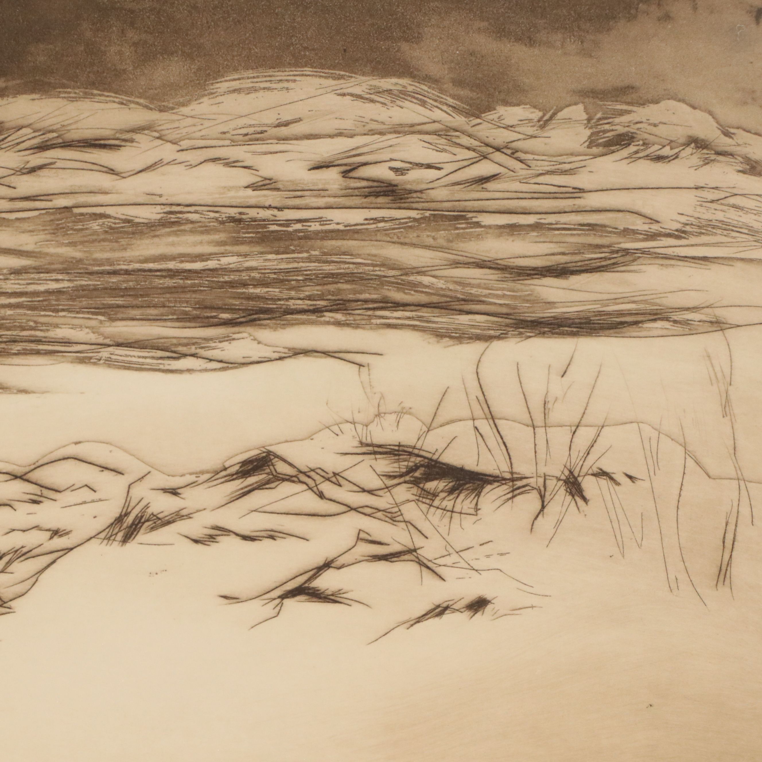 Edward Colker Etching with Aquatint "Haverstraw - Clove Road II," 1961