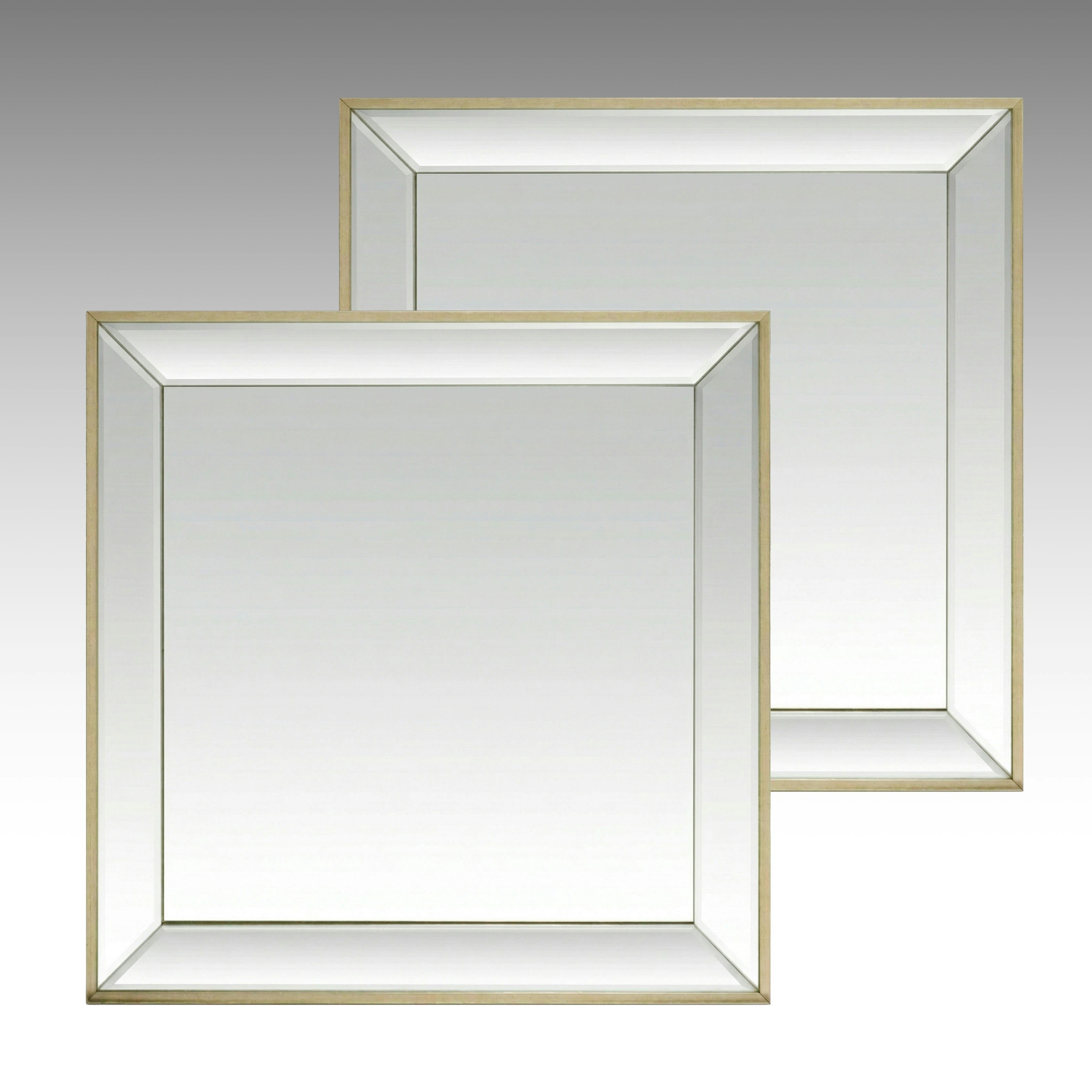 Arhaus Pair of Deco Revival Style Beveled Wall Mirrors