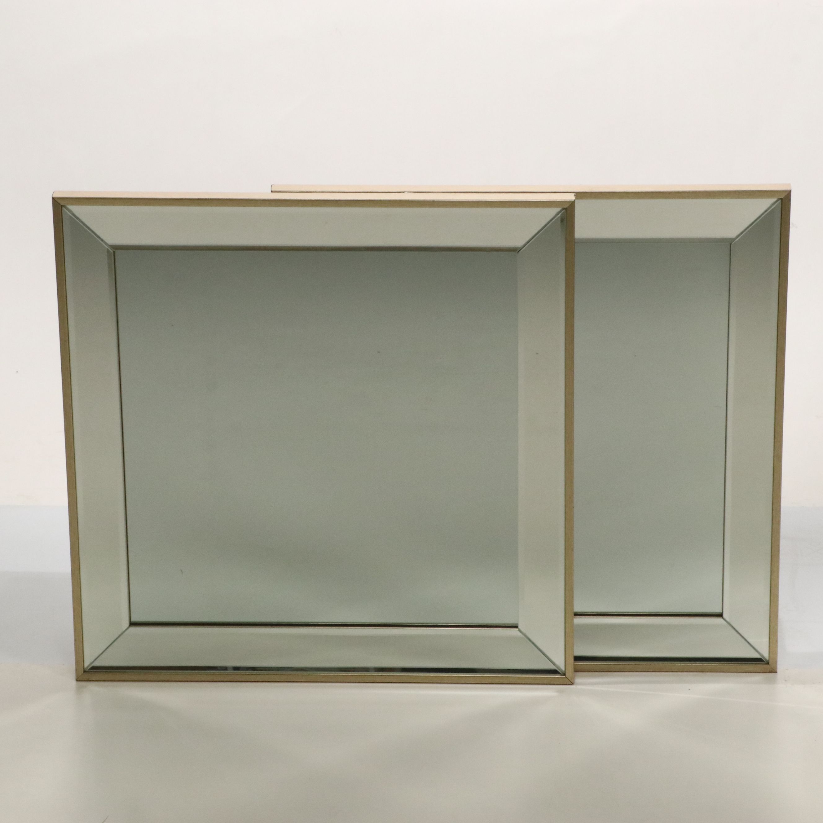 Arhaus Set of Four Deco Revival Style Beveled Wall Mirrors