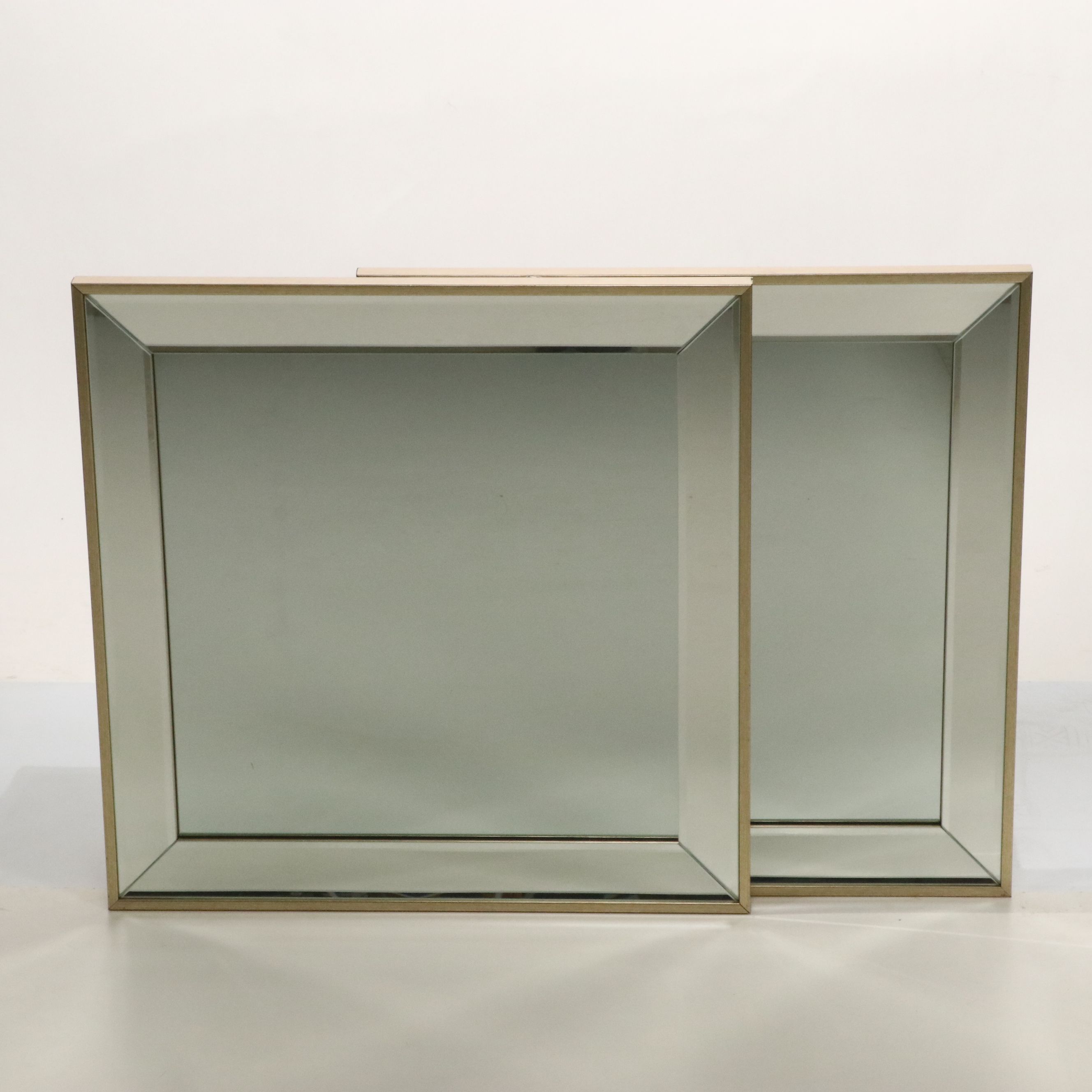 Arhaus Set of Four Deco Revival Style Beveled Wall Mirrors