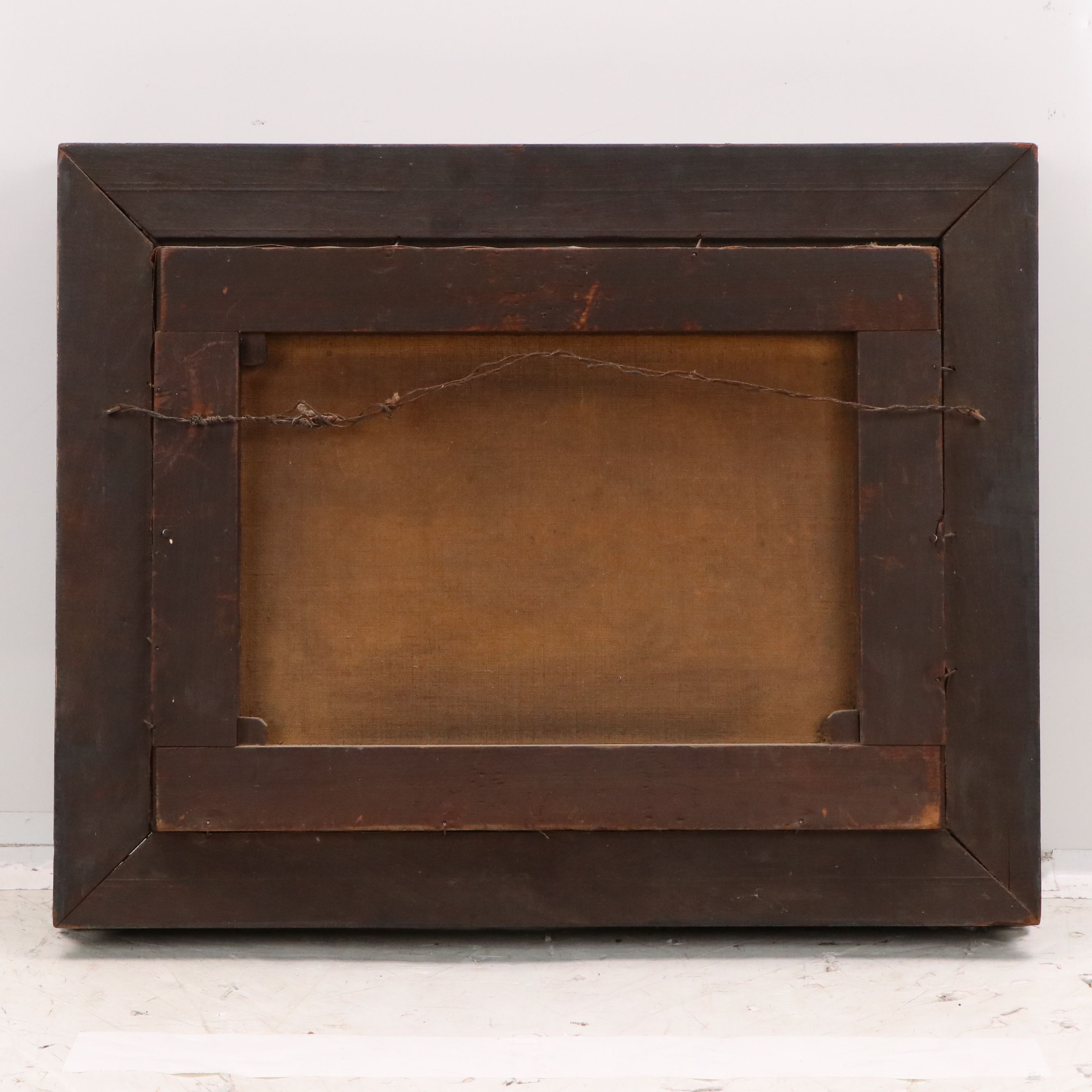 Capriccio Landscape Oil Painting with Castle, Late 19th to Early 20th Century