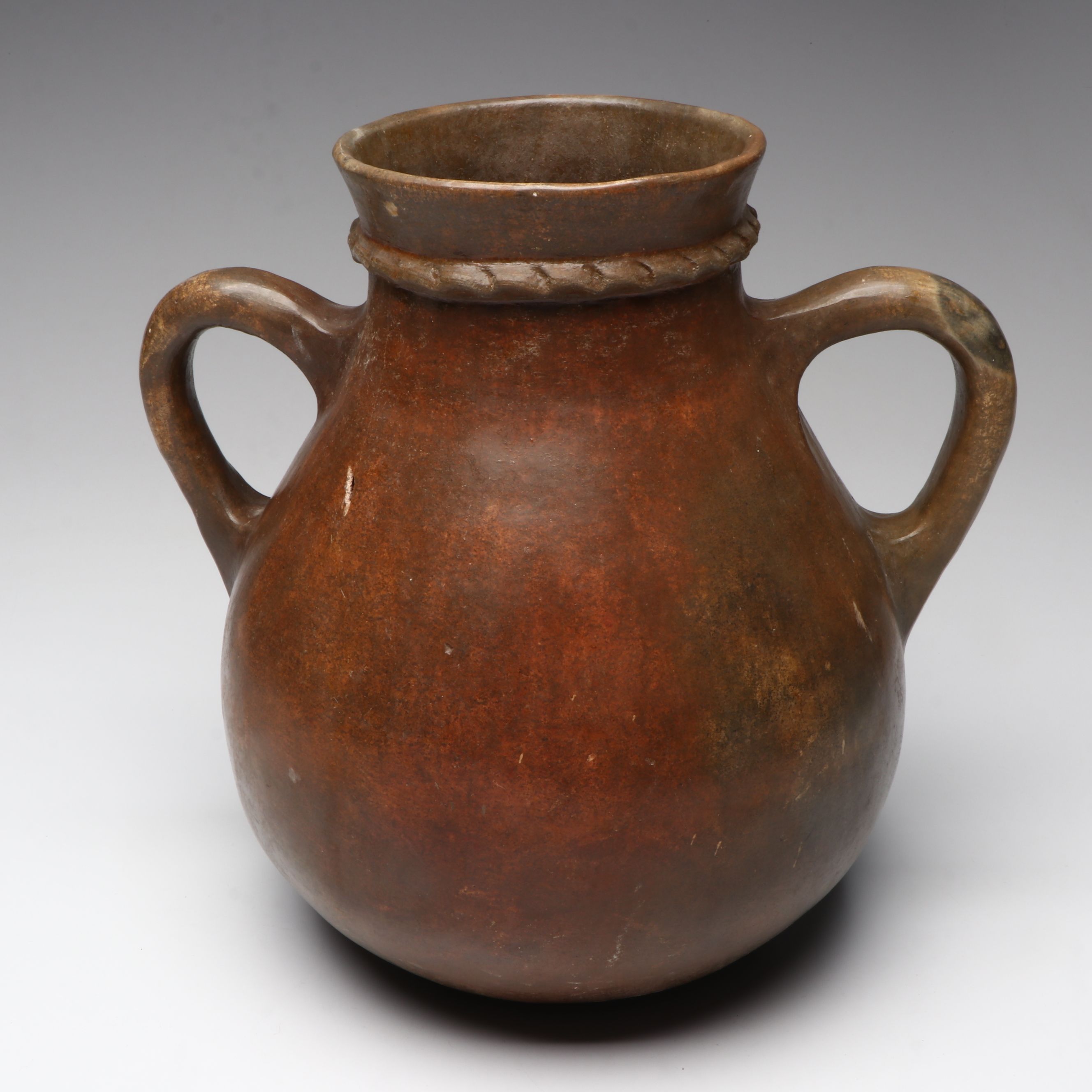 Jimmy Wilson Diné Navajo Double Handled Earthenware Vessel, Late 20th C.