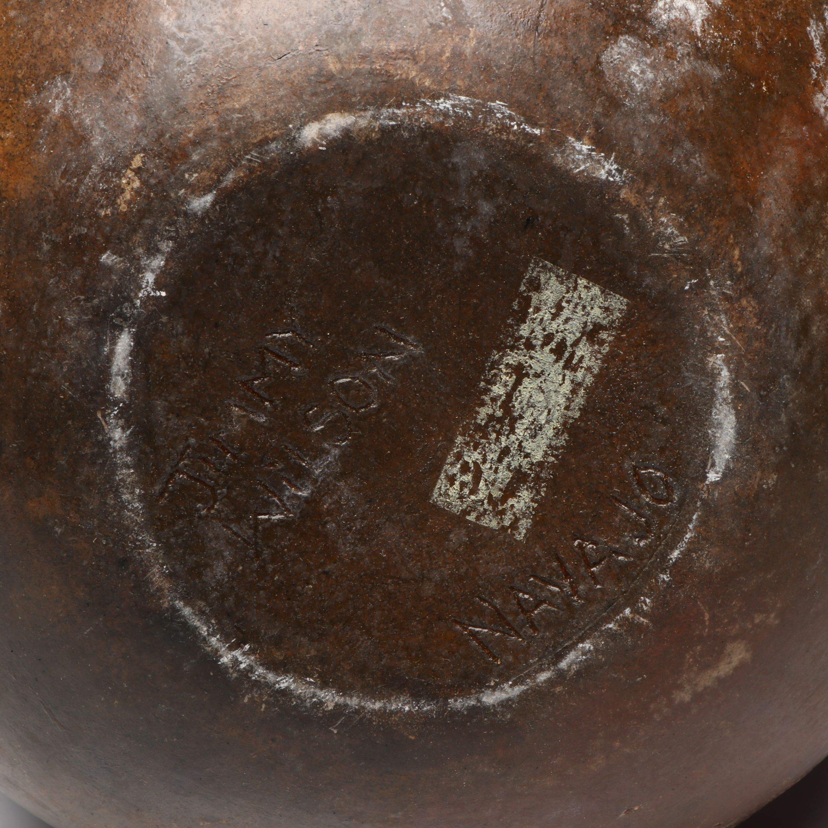 Jimmy Wilson Diné Navajo Double Handled Earthenware Vessel, Late 20th C.