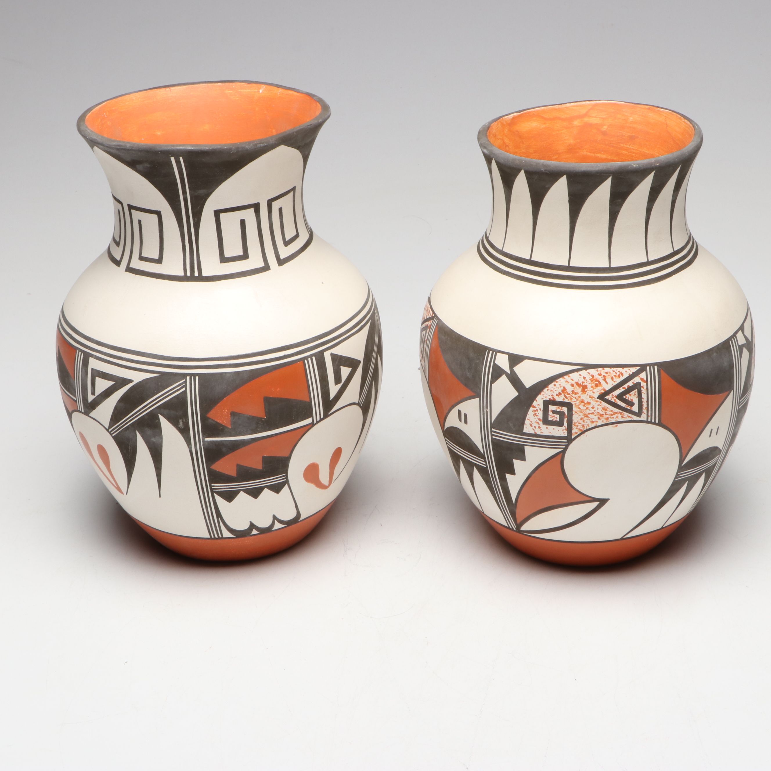S. Tuchawena Hand-Painted Hopi Art Pottery Vases, 1980