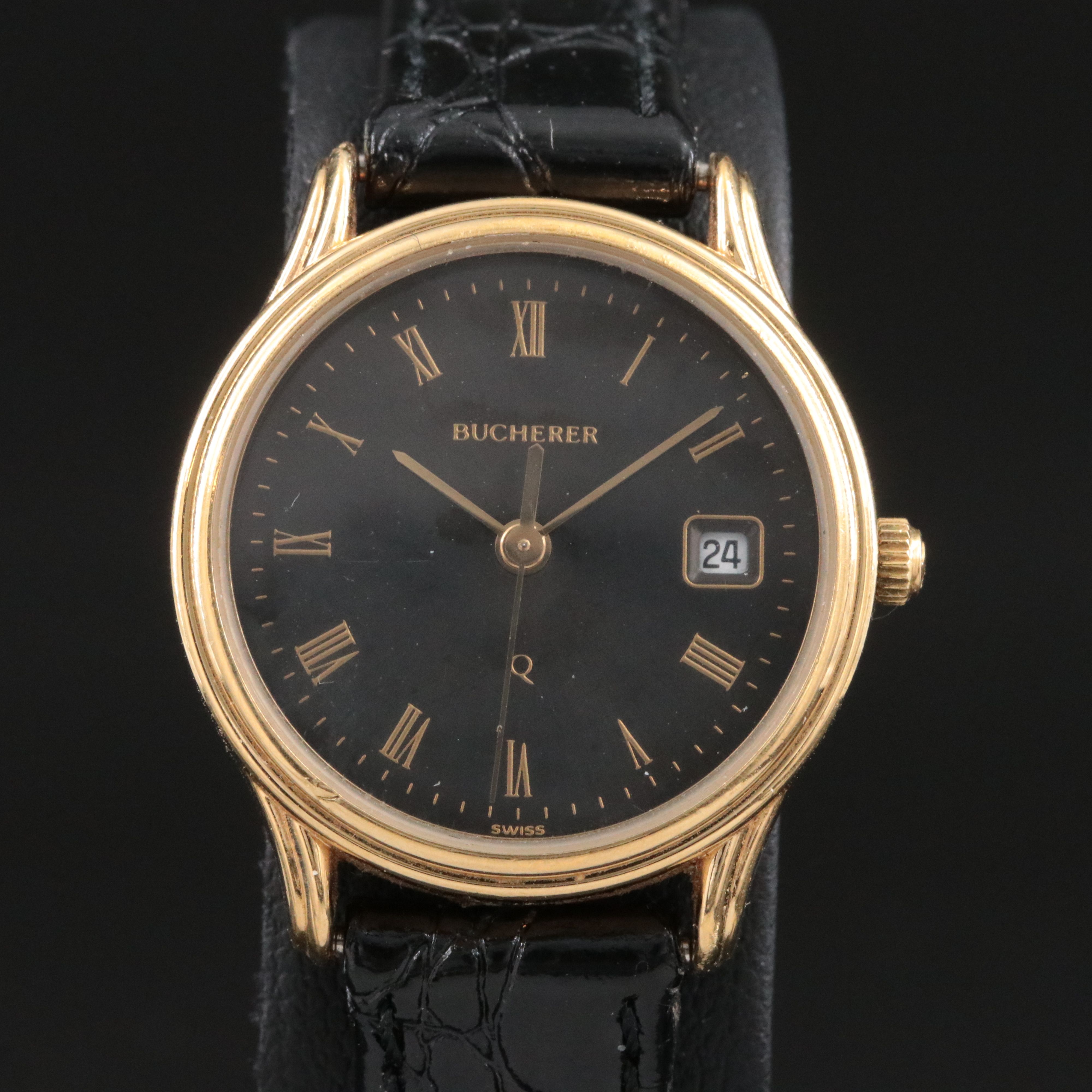 Bucherer Q Gold-Tone Swiss Quartz Dress Watch