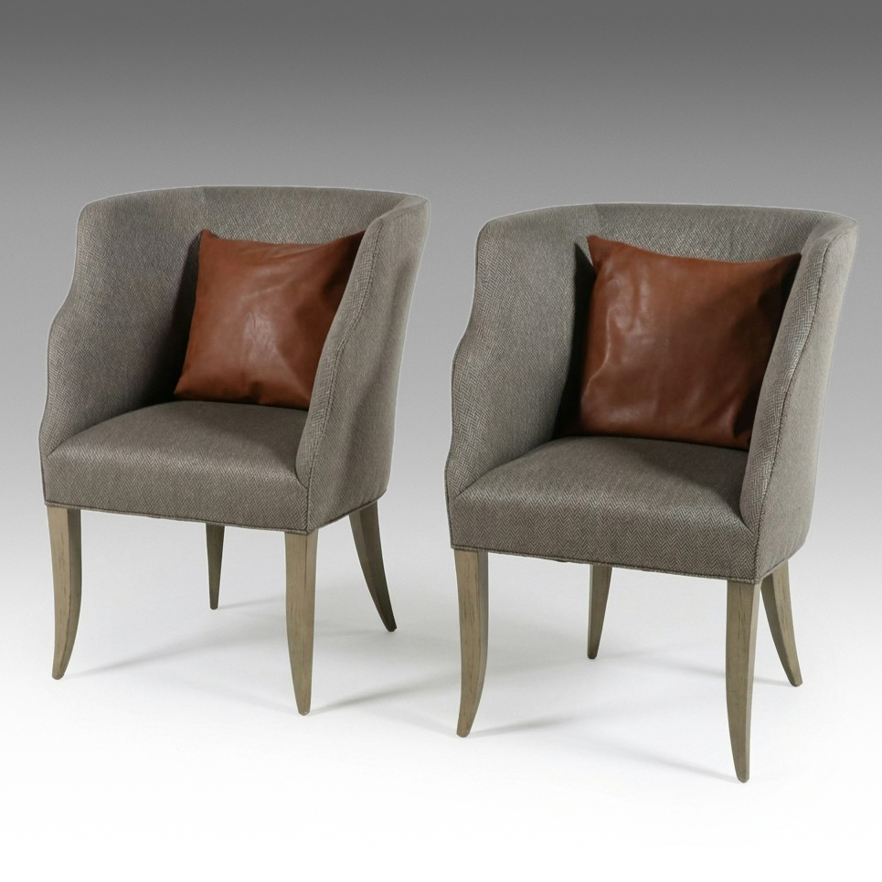 Pair of Contemporary Upholstered Armchairs, 21st Century
