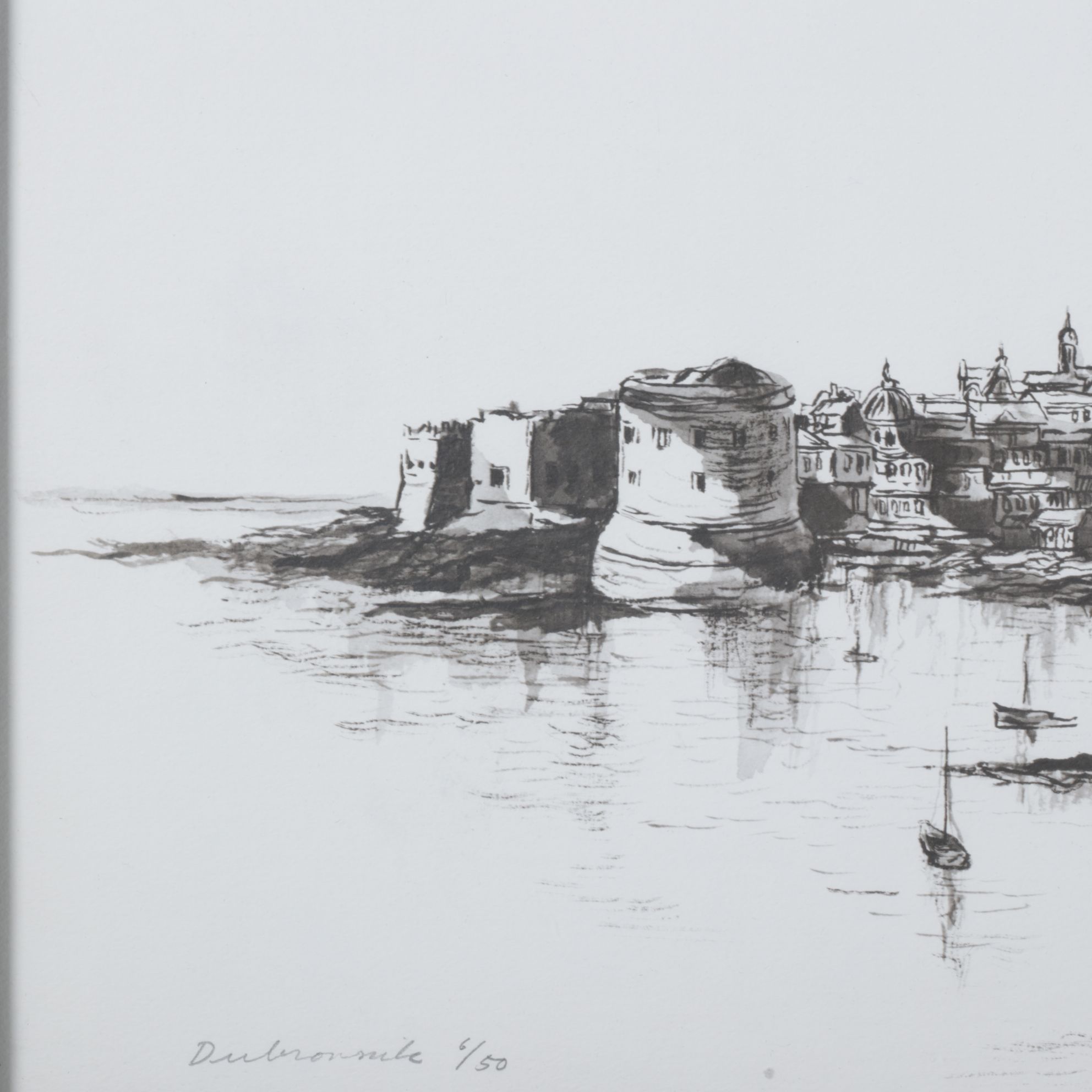 Robert Fabe Offset Lithograph "Dubrovnik", Late 20th to Early 21st Century