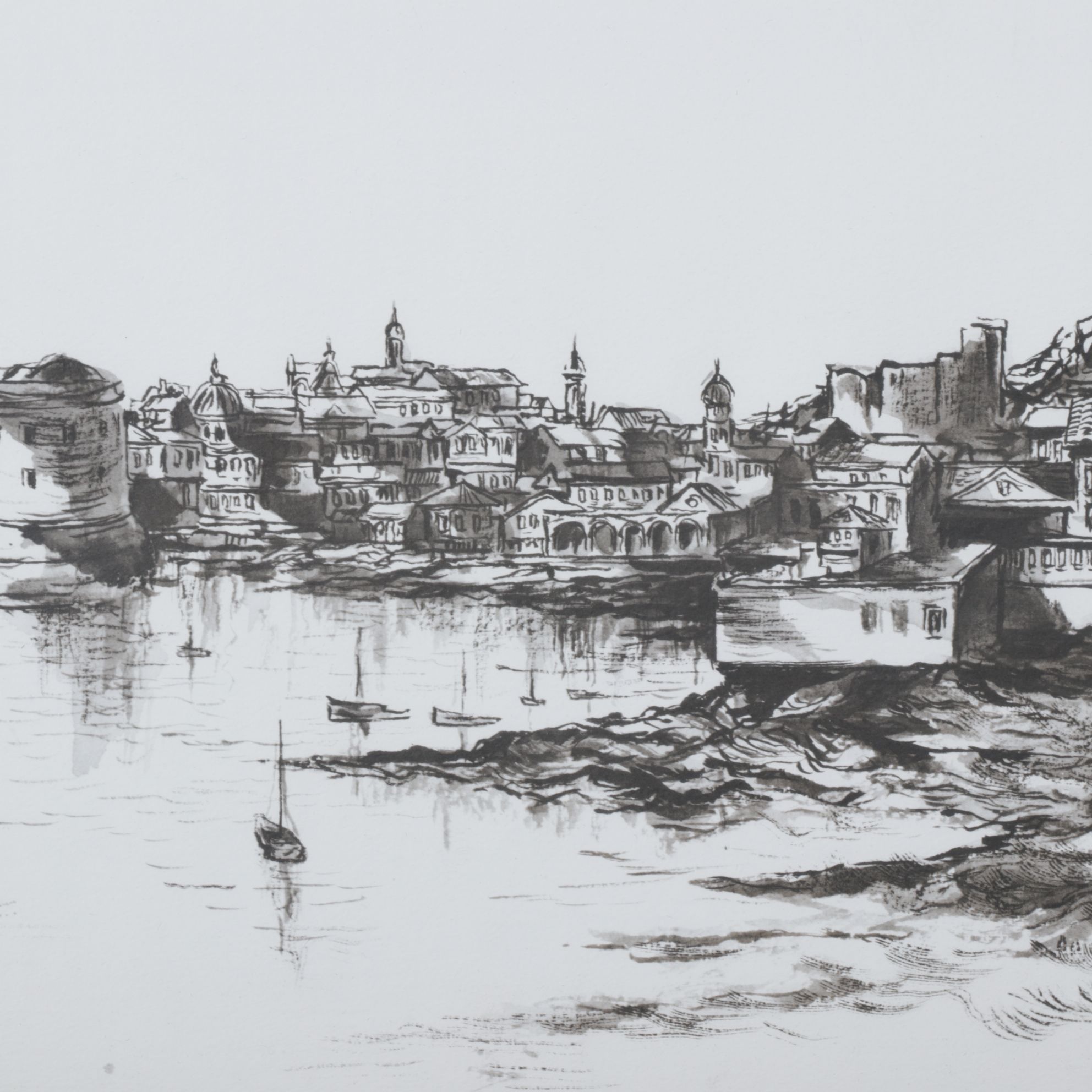 Robert Fabe Offset Lithograph "Dubrovnik", Late 20th to Early 21st Century