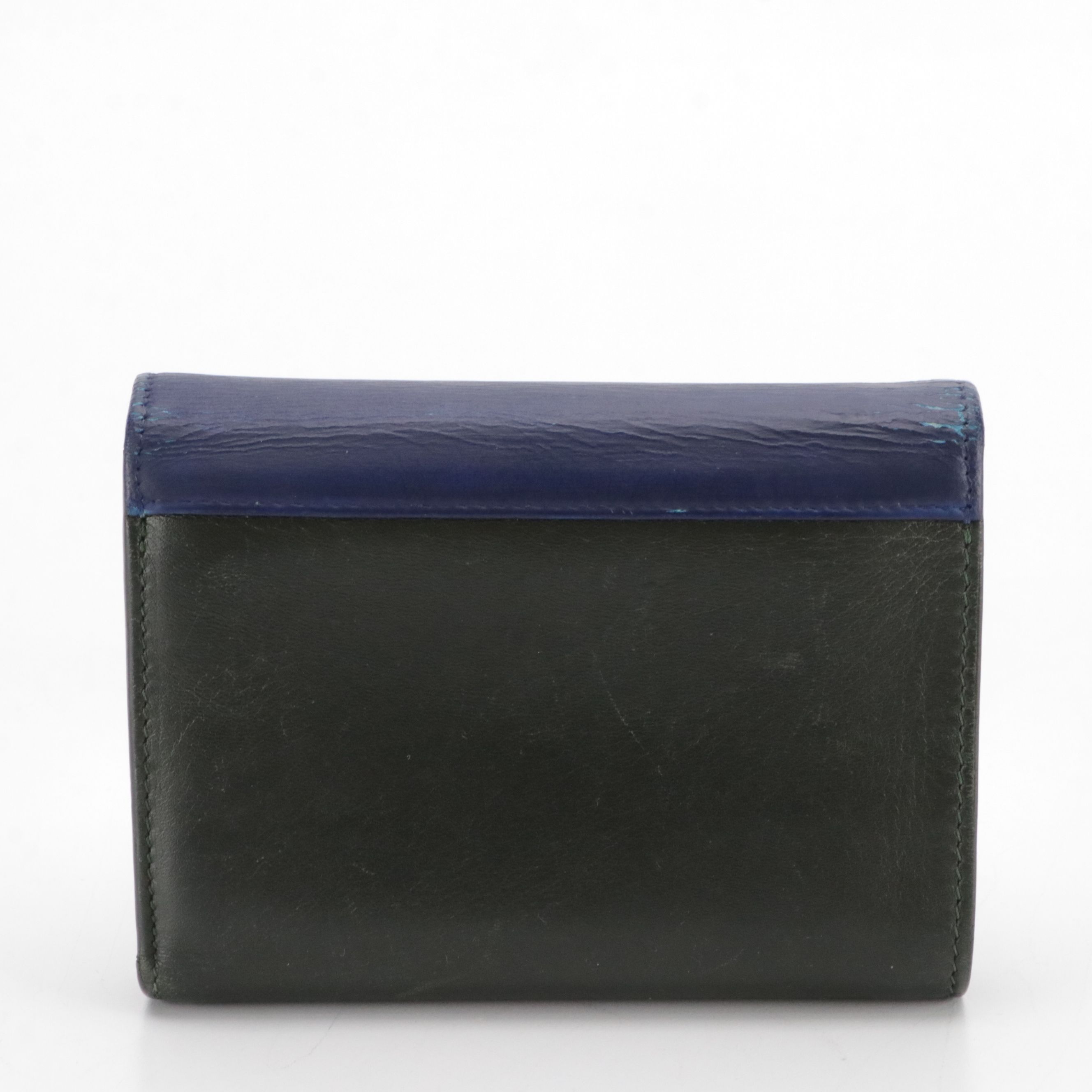 Céline Compact Envelope Flap Trifold Wallet in Color-Block Leather