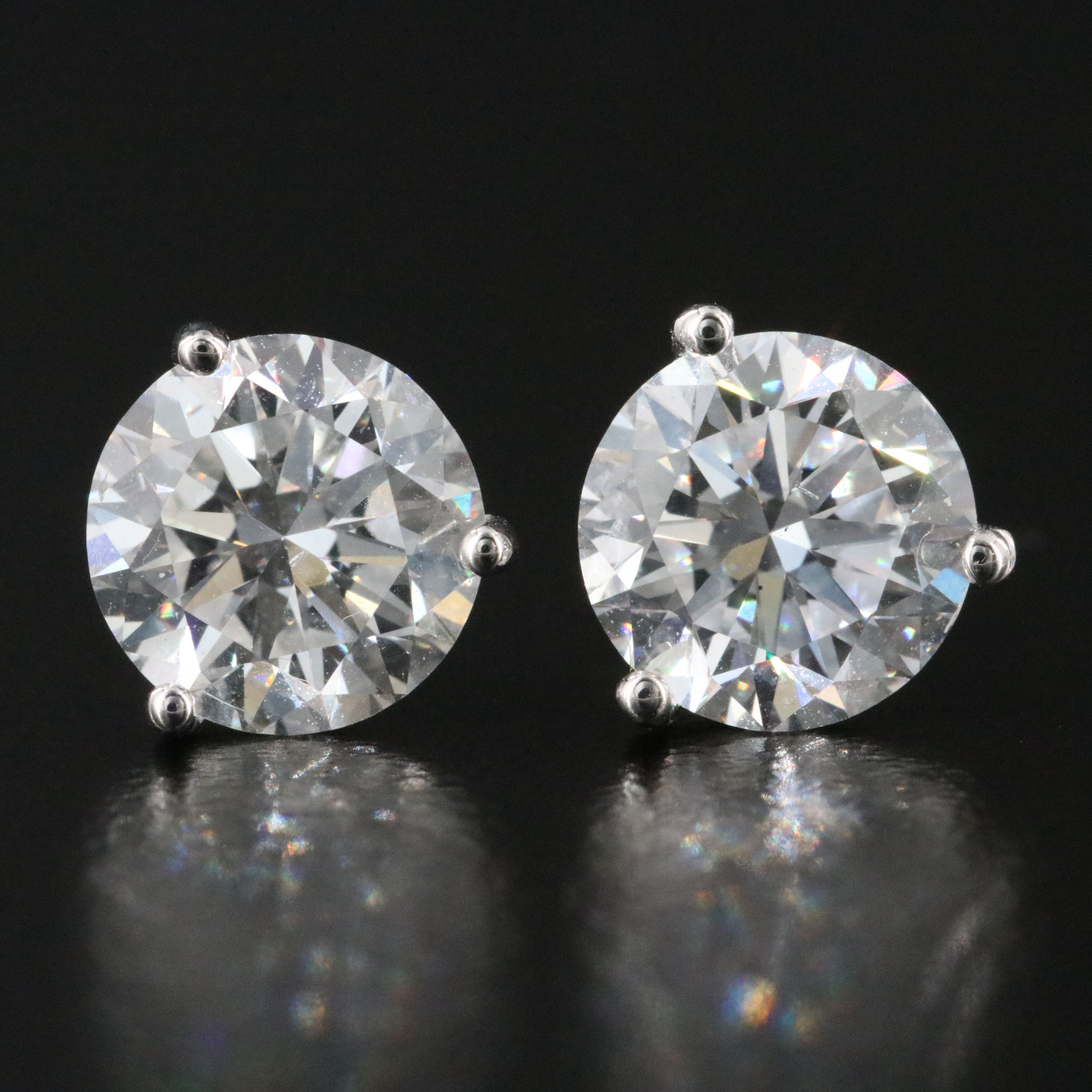 18K 2.85 CTW Lab Grown Diamond Martini Solitaire Earrings