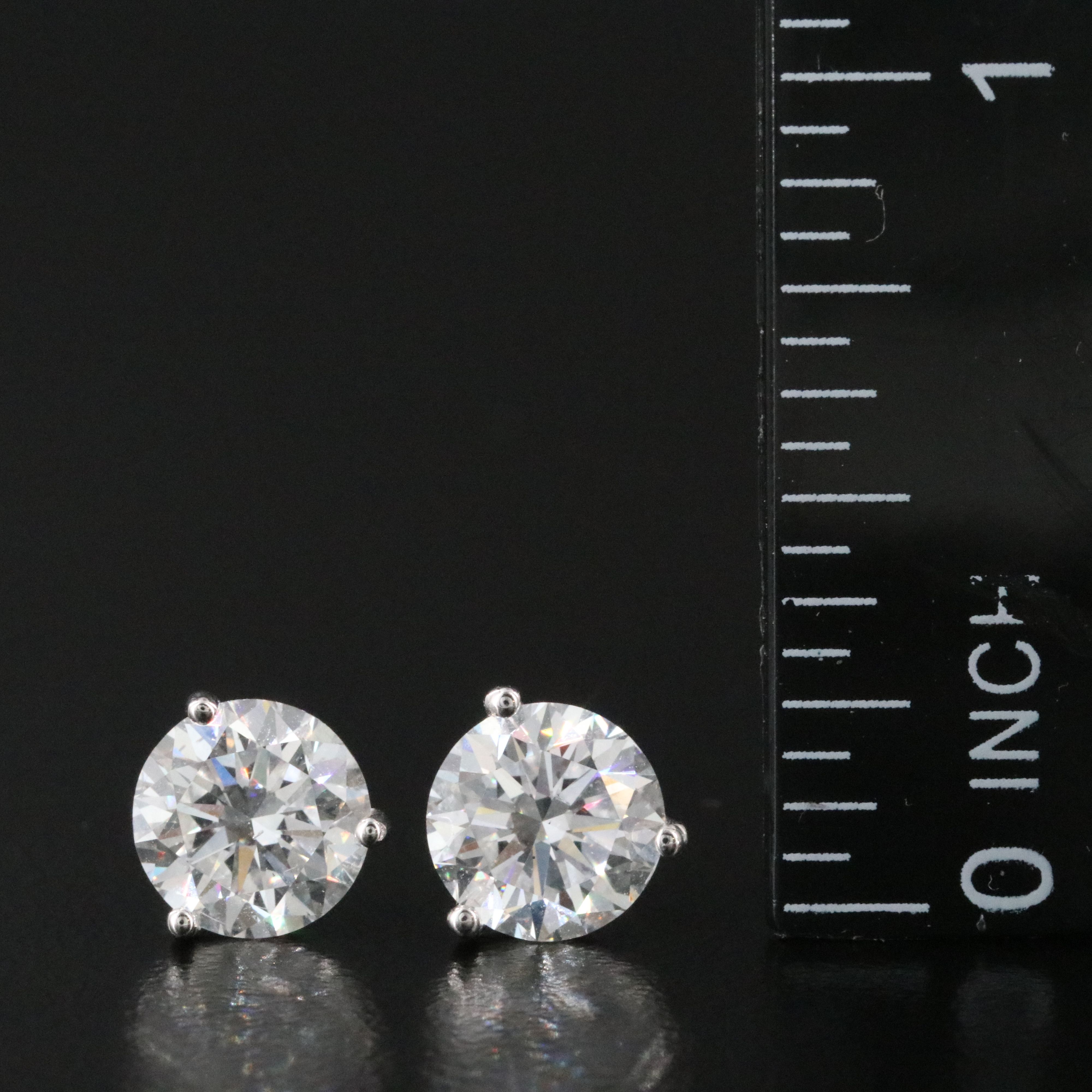 18K 2.85 CTW Lab Grown Diamond Martini Solitaire Earrings