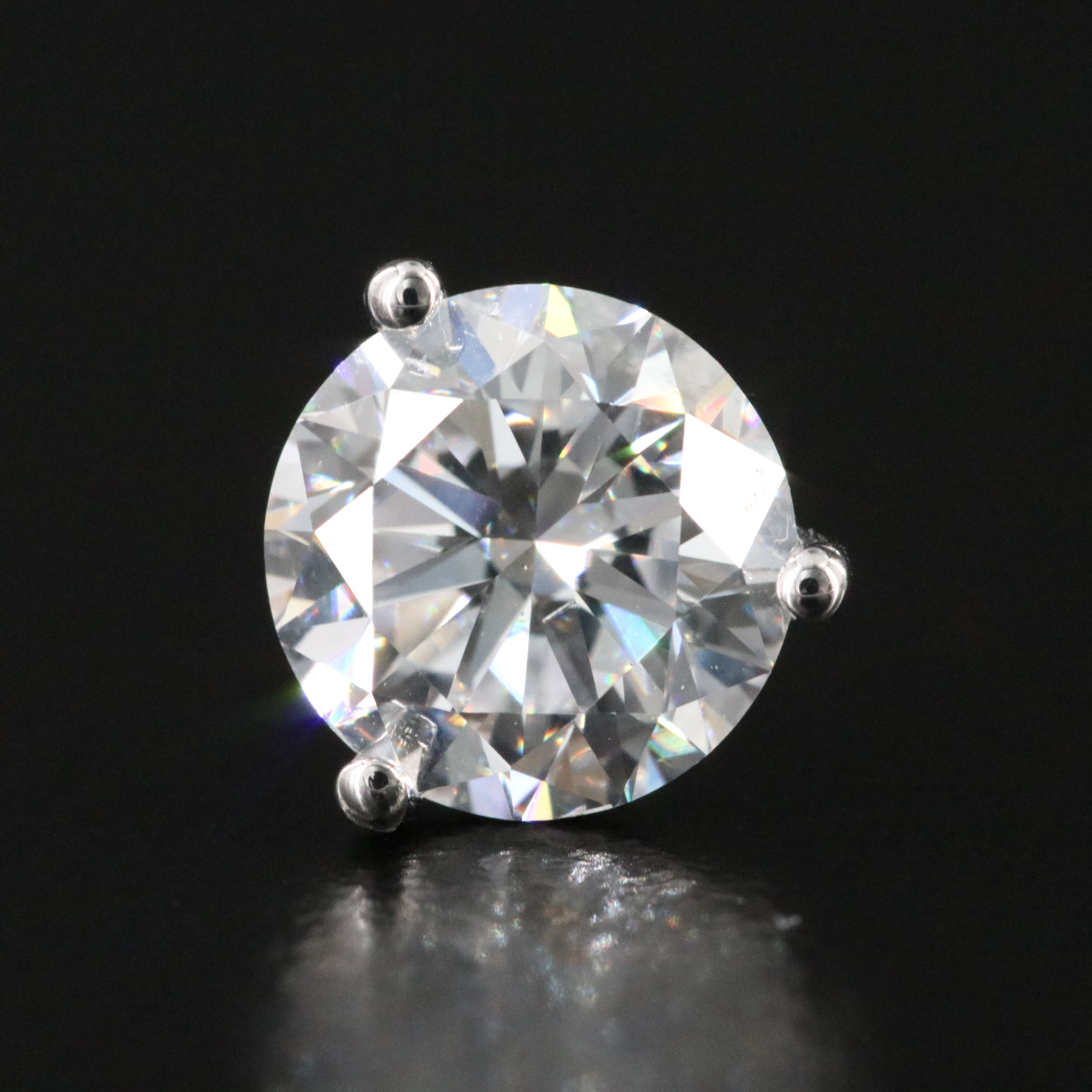 18K 2.85 CTW Lab Grown Diamond Martini Solitaire Earrings