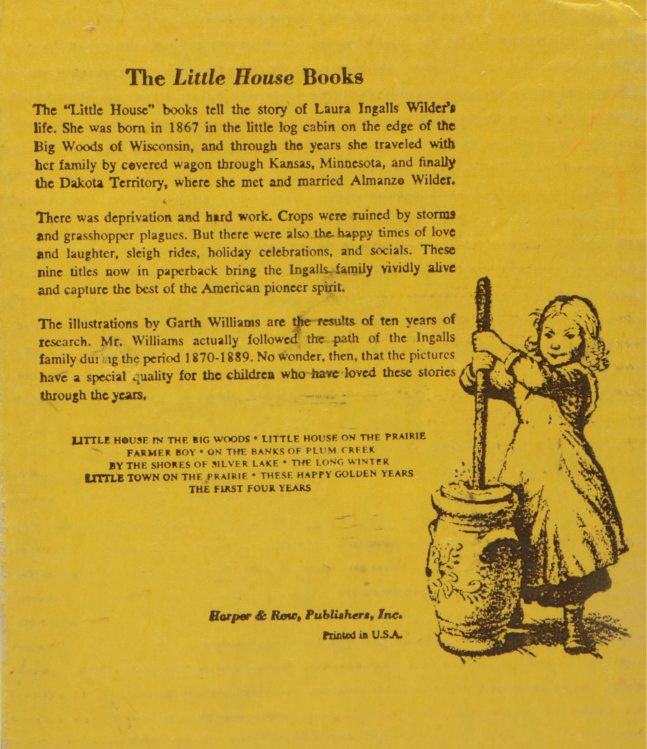 First Harper Trophy Edition "Little House on the Prairie" Box Set by Wilder