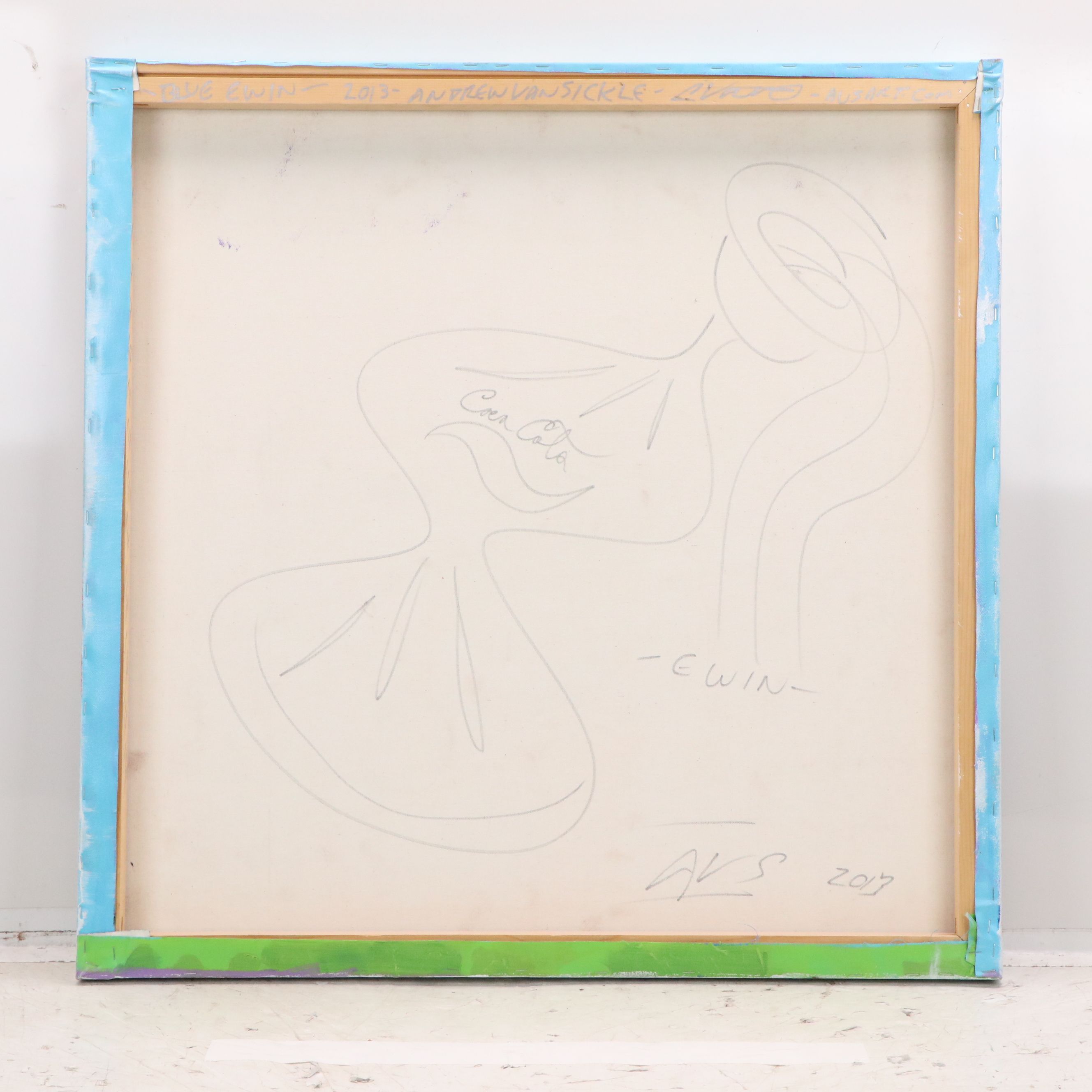 Andrew Van Sickle Mixed Media Painting "Blue Ewin," 2013