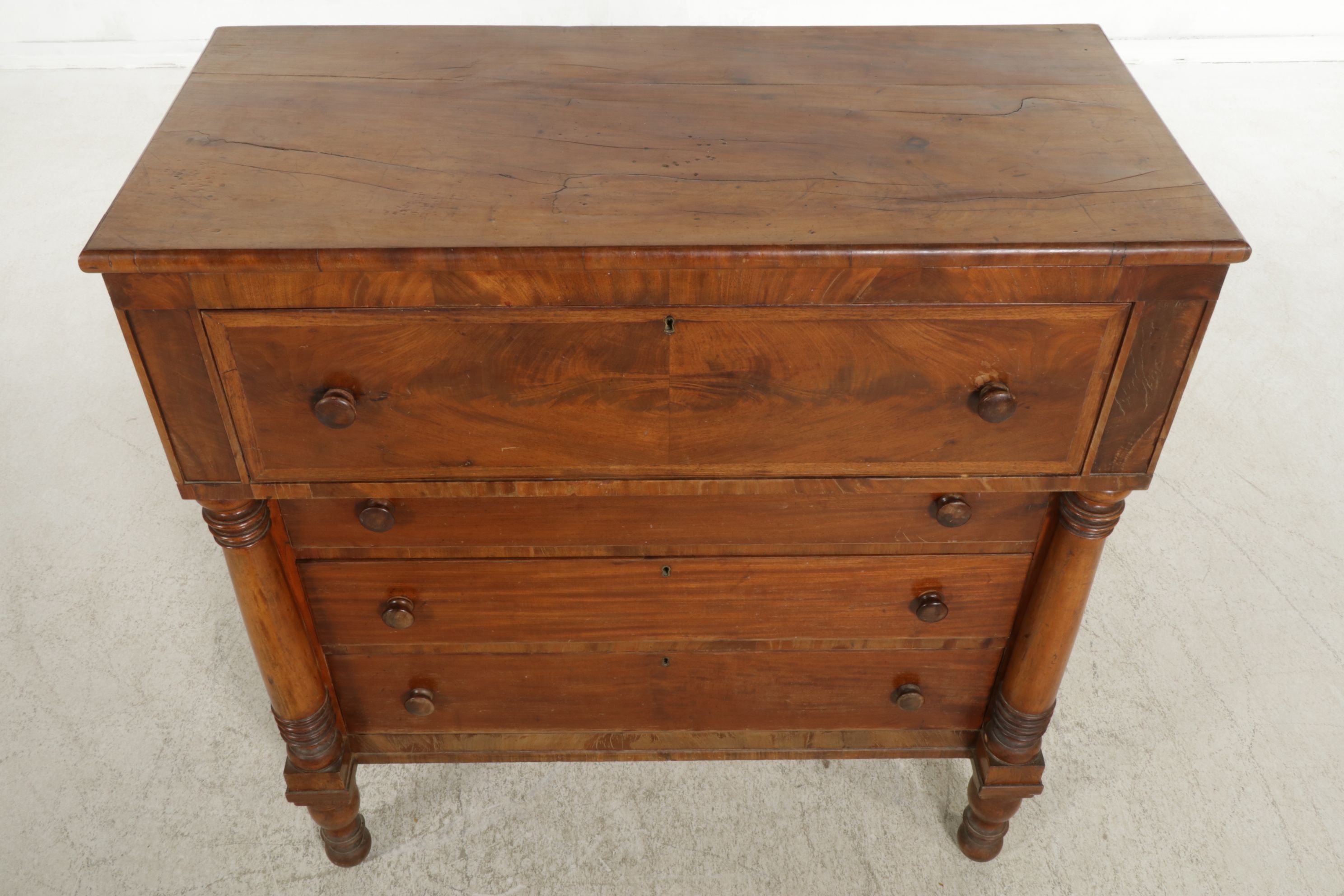American Empire Mahogany Chest of Drawers, 19th Century