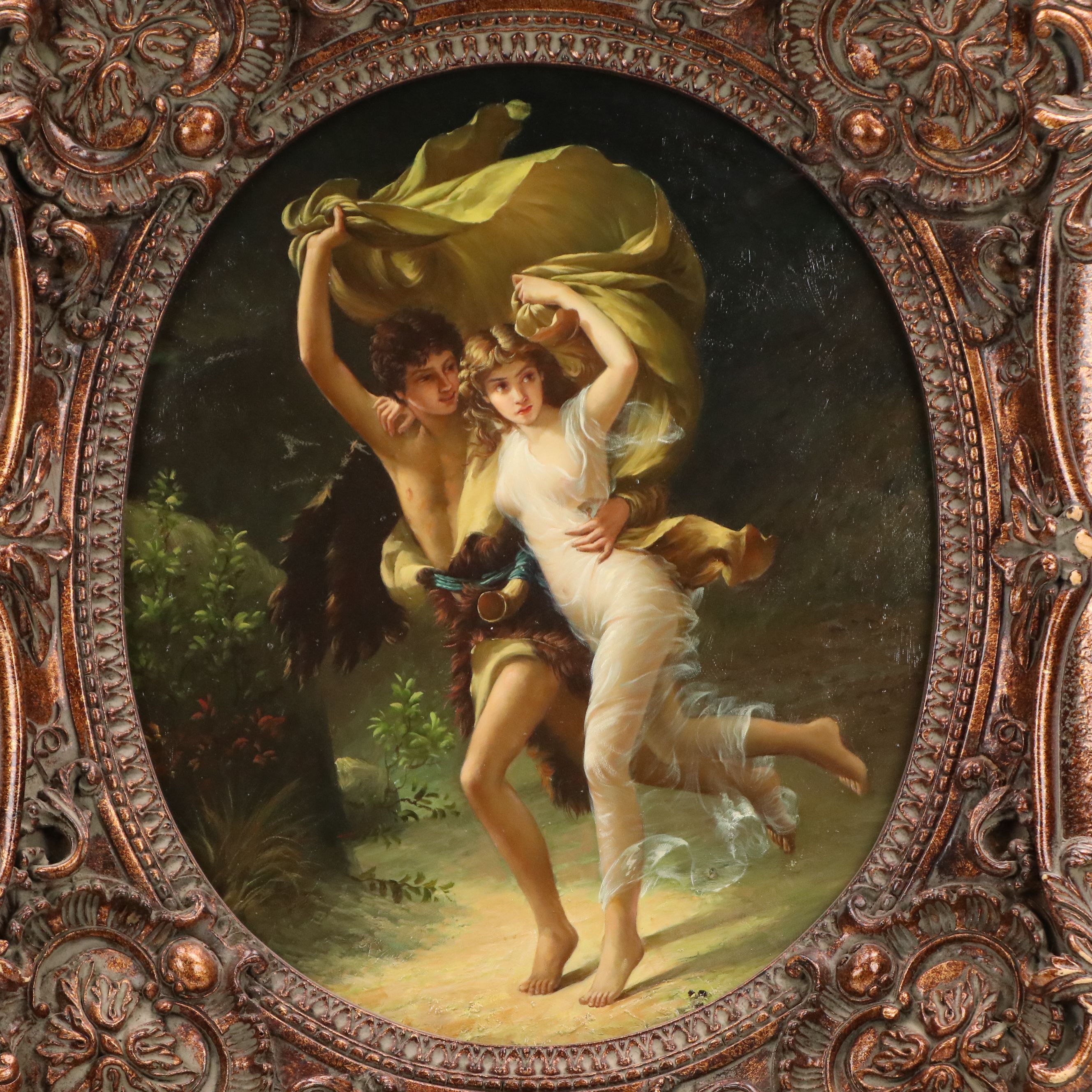 After Pierre-Auguste Cot Oil Painting "The Storm," Late 20th to Early 21st C.
